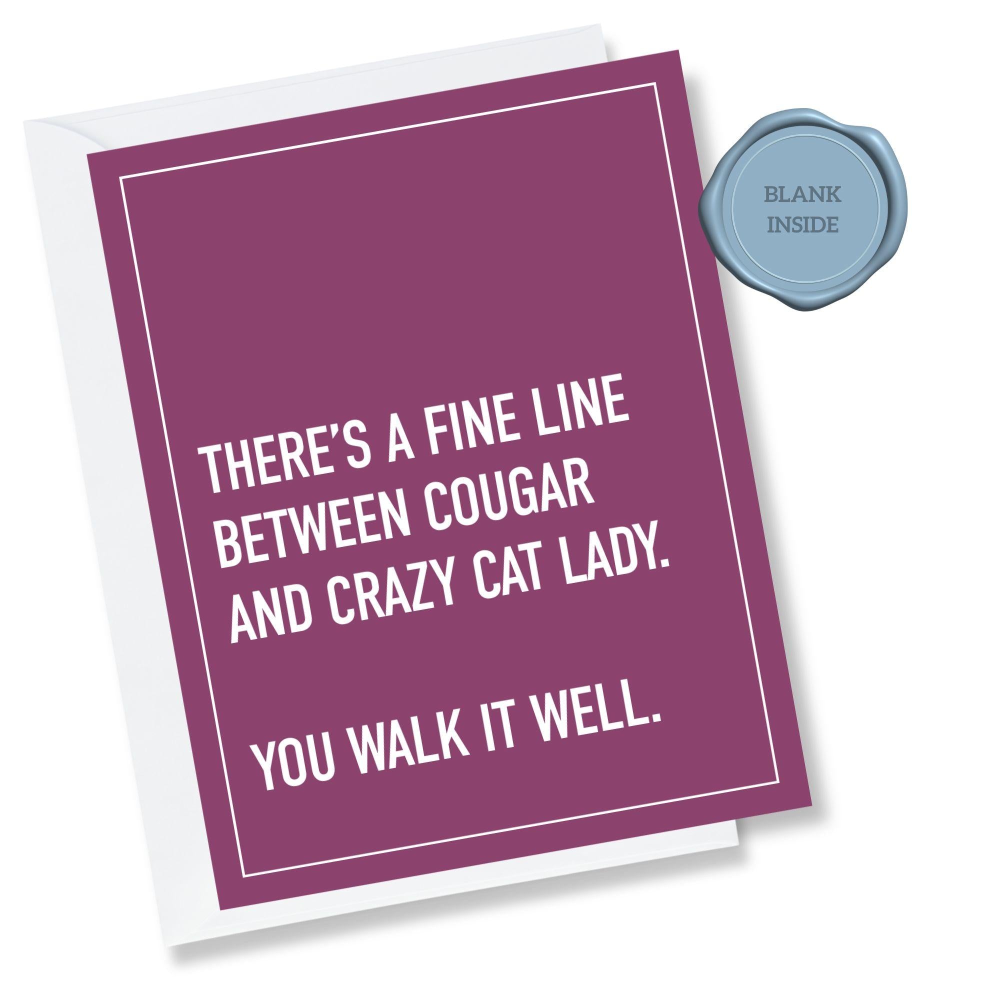 Cougar and Crazy Cat Lady - Birthday Card