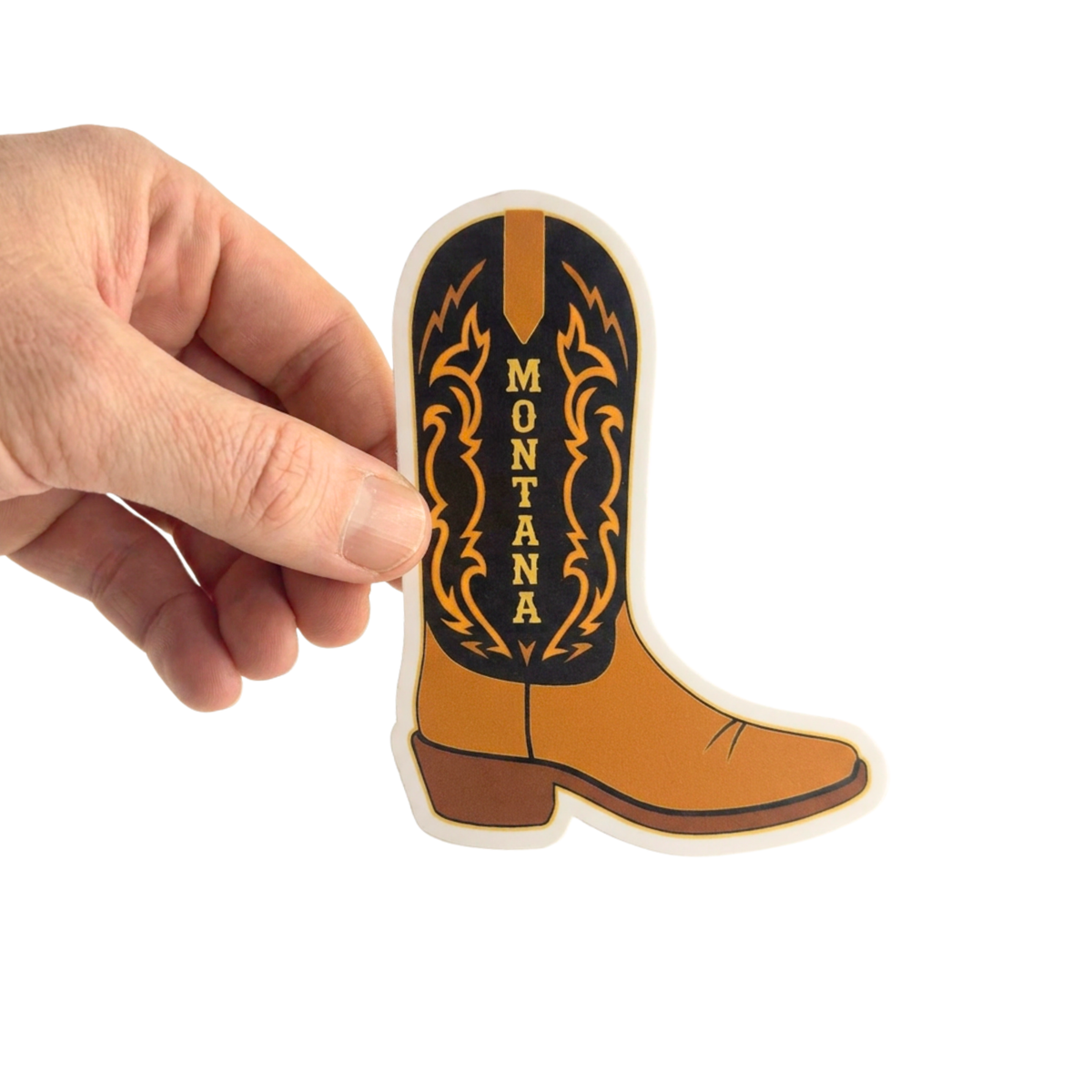 Cowboy Boot - Brown Montana 4" Vinyl Sticker