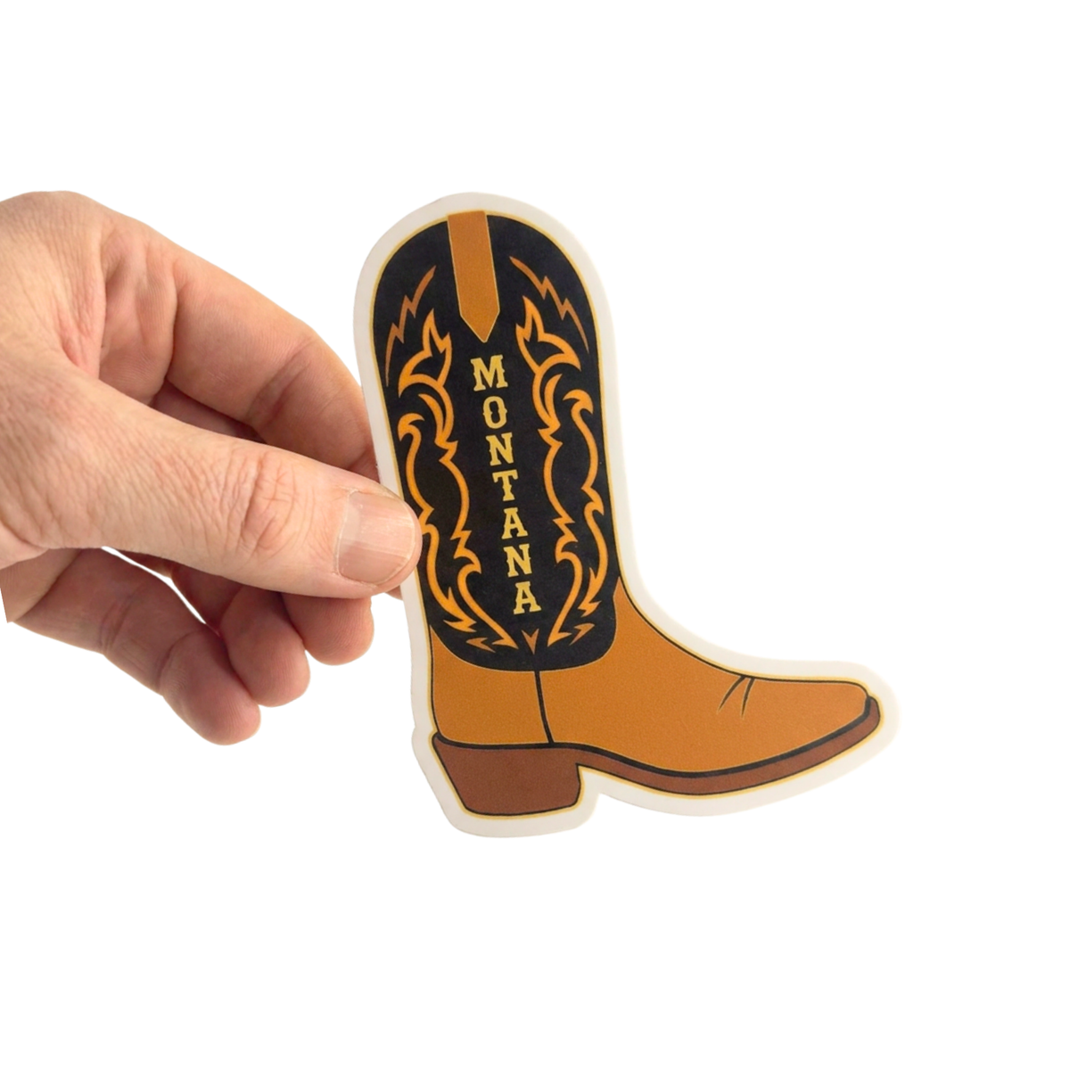 Cowboy Boot - Brown Montana 4" Vinyl Sticker