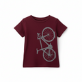 Maroon Cranberry Colored Baby Tee with a Bike on it