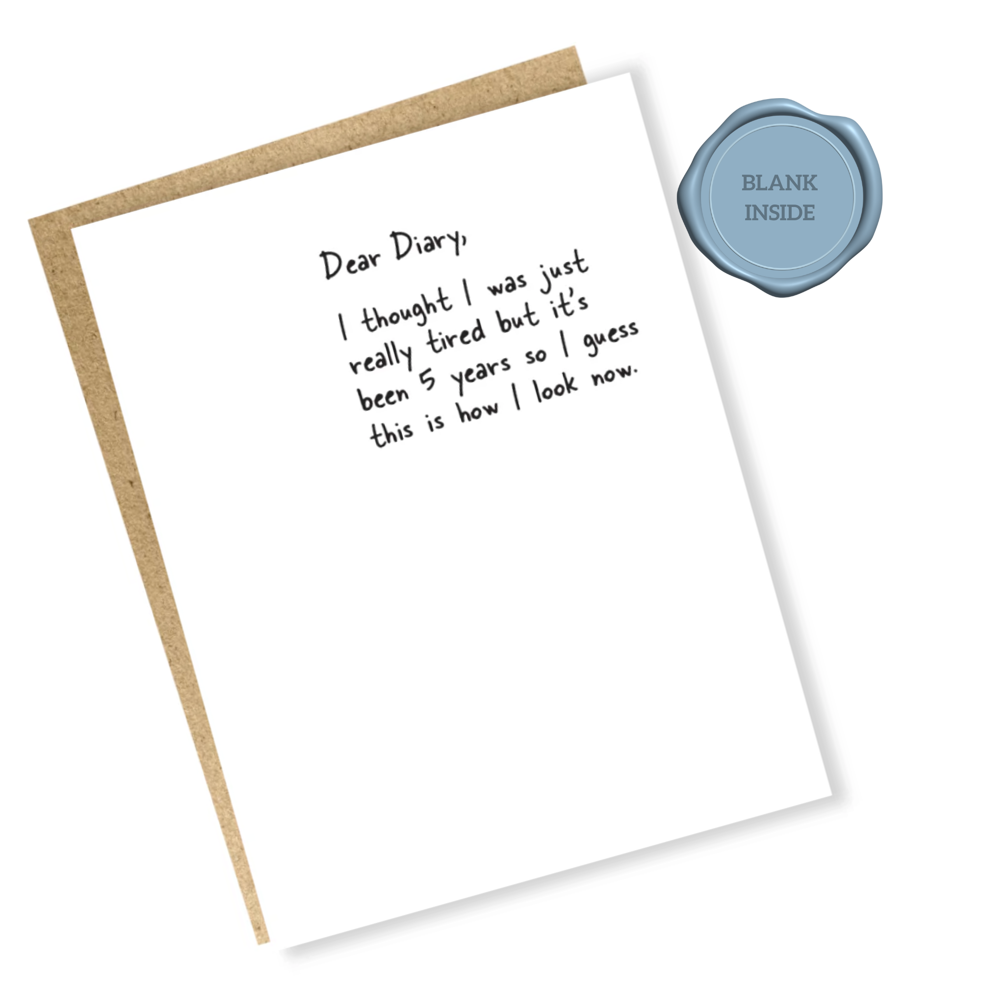 Dear Diary - Letterpress Friendship Card