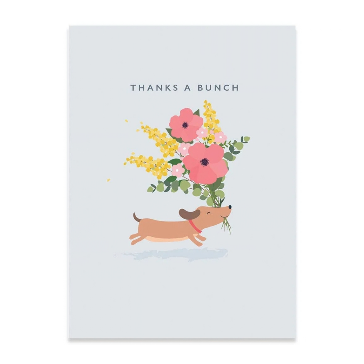 Dog With Flowers - Thank You Card