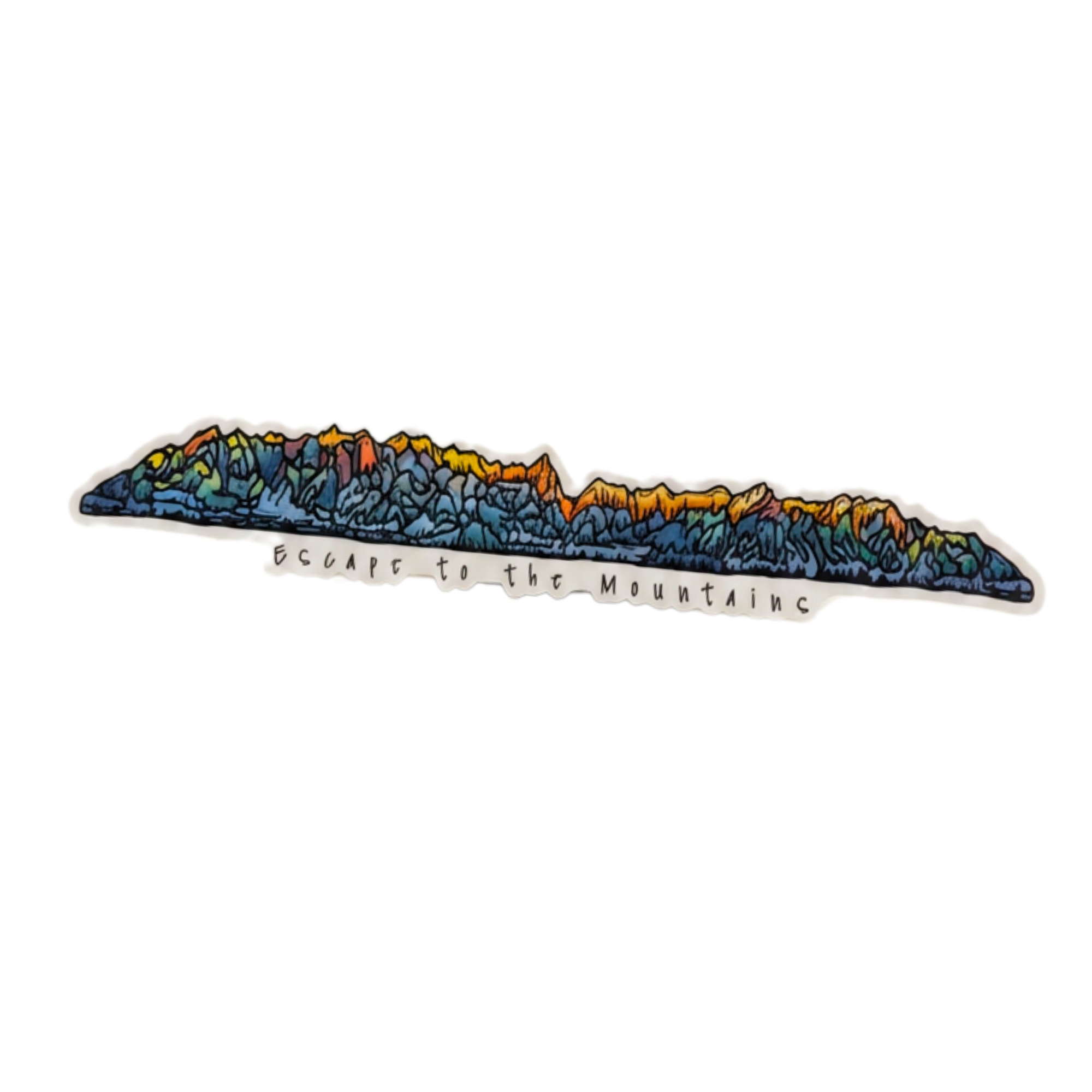 Escape To Mountains - Local Artwork Sticker