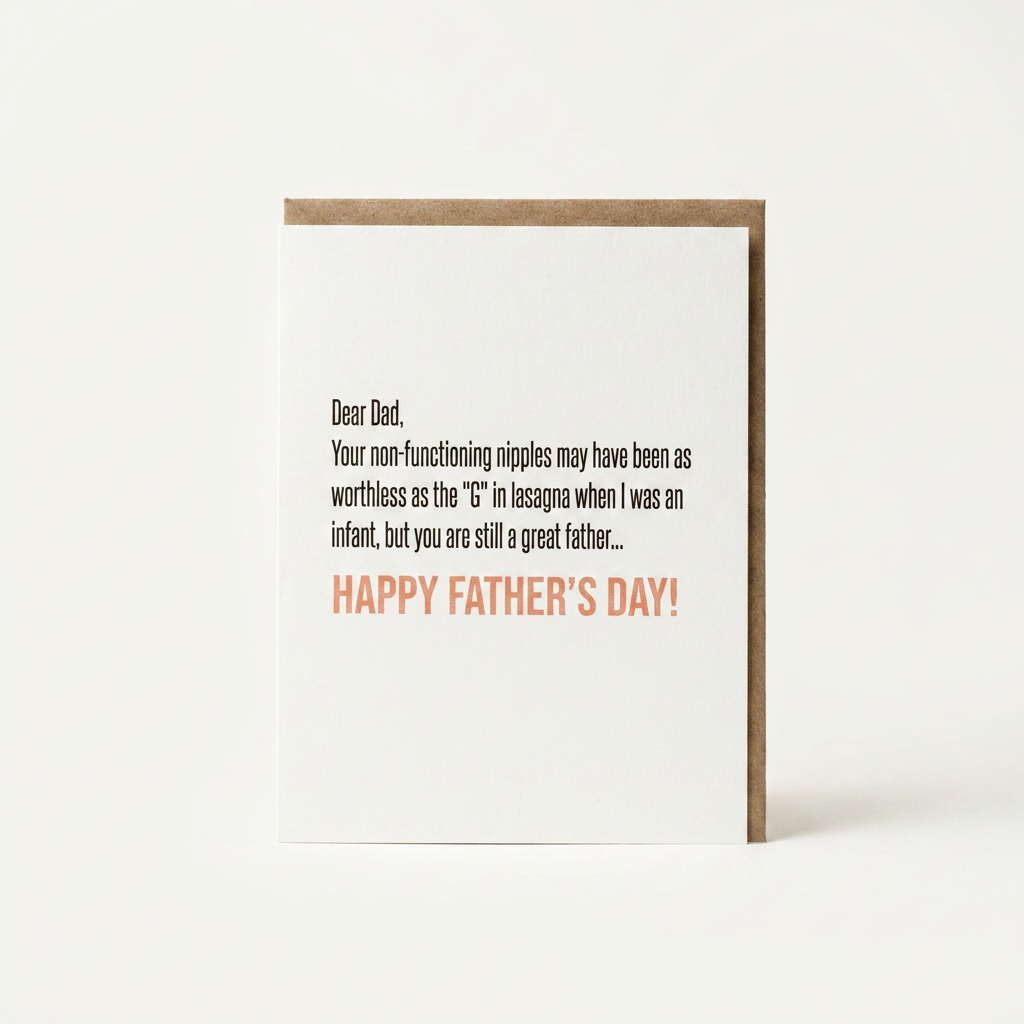 Useless As Lasagna - Father's Day Card