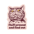 Fluff around and Find Out - Funny Vinyl Cat Sticker
