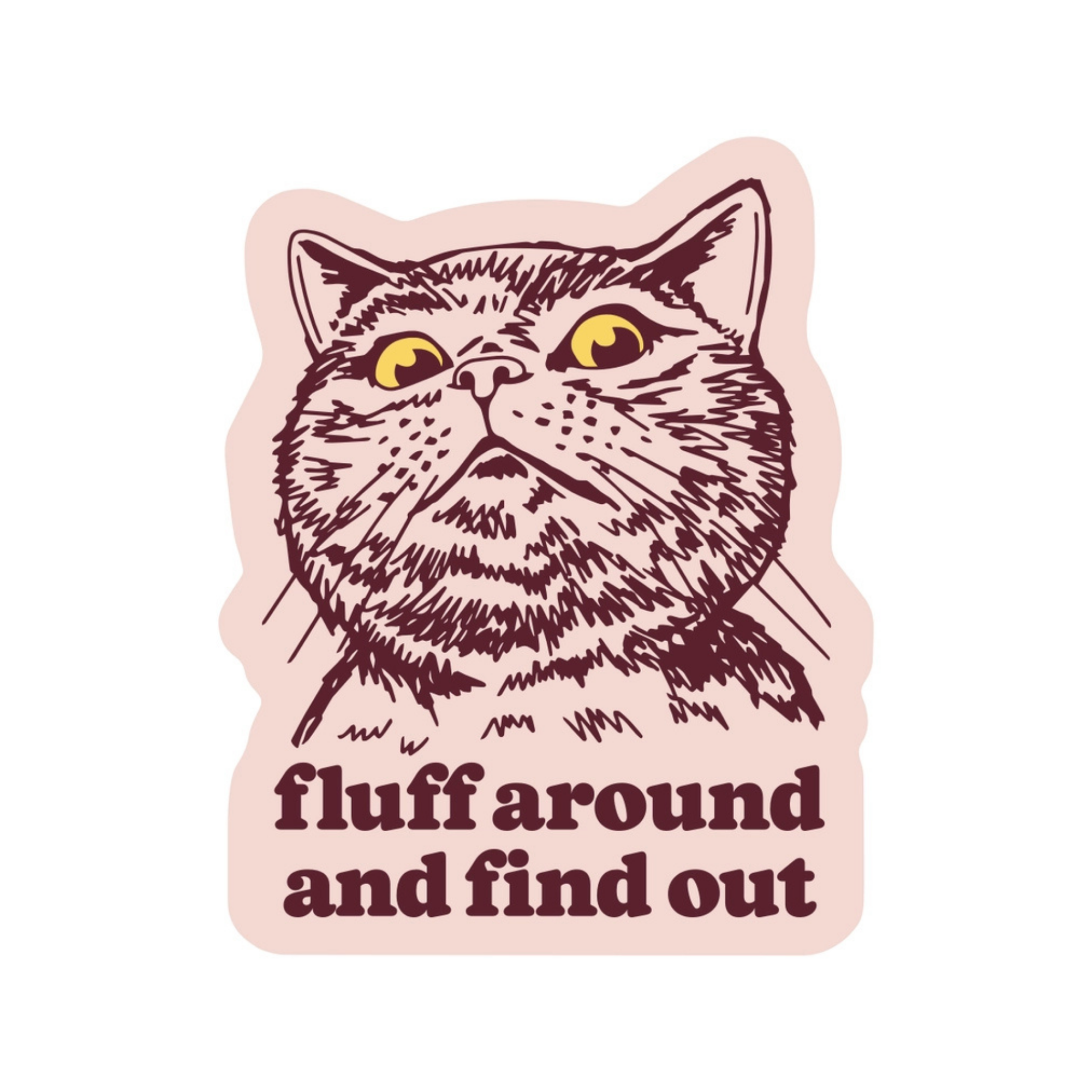 Fluff around and Find Out - Funny Vinyl Cat Sticker