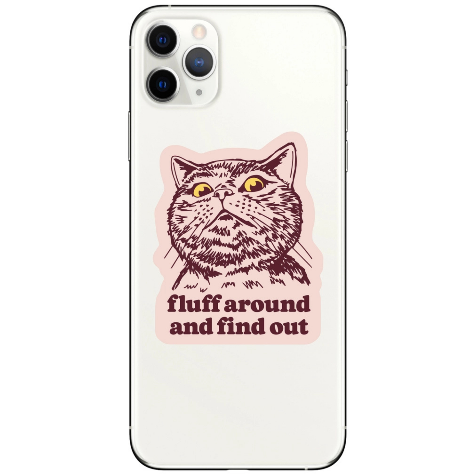 Fluff around and Find Out - Funny Vinyl Cat Sticker