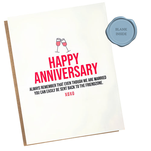 Back To The Friendzone - Anniversary Card