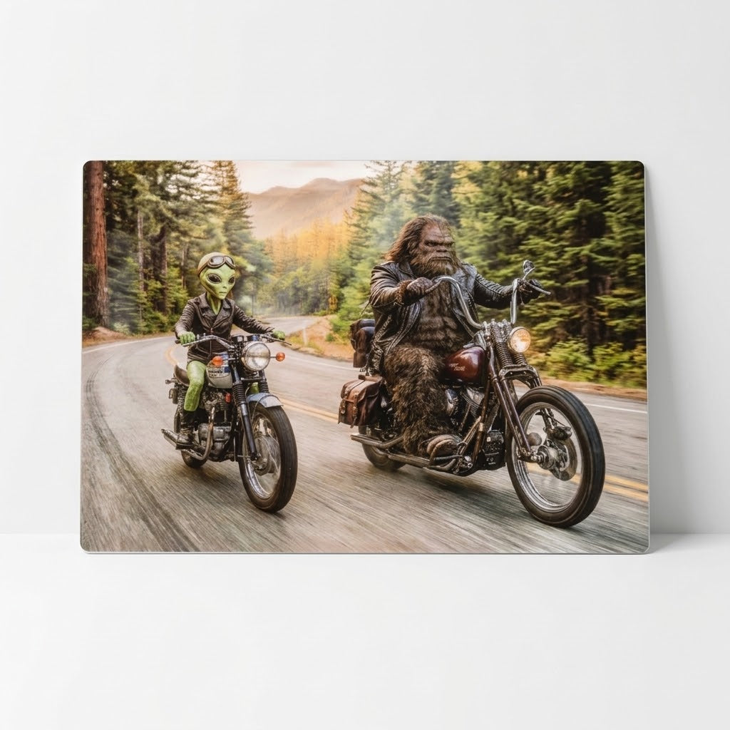 Alien and Bigfoot - Lenticular 3D Postcard