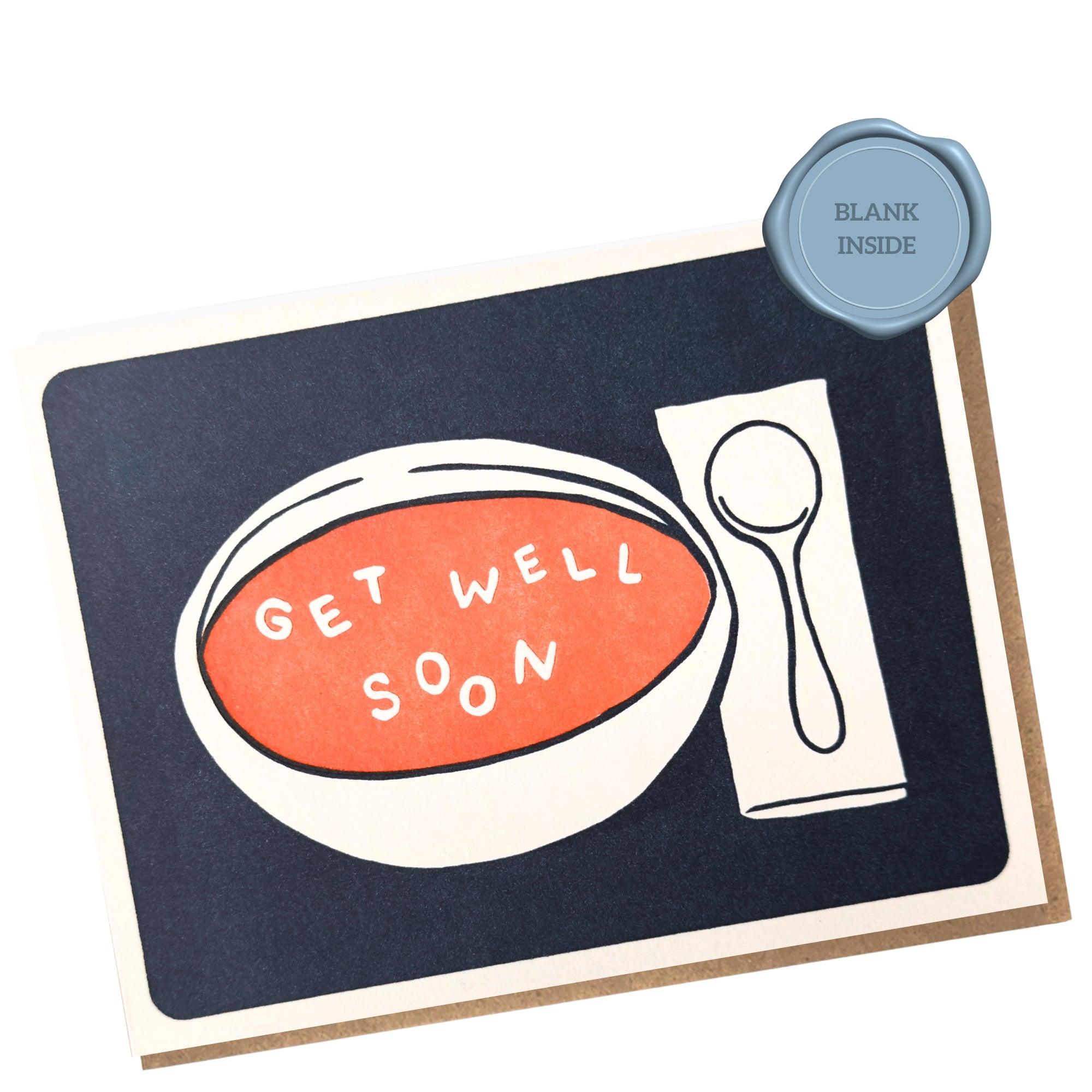 Letterpressed ABC Soup - Get Well Soon Card