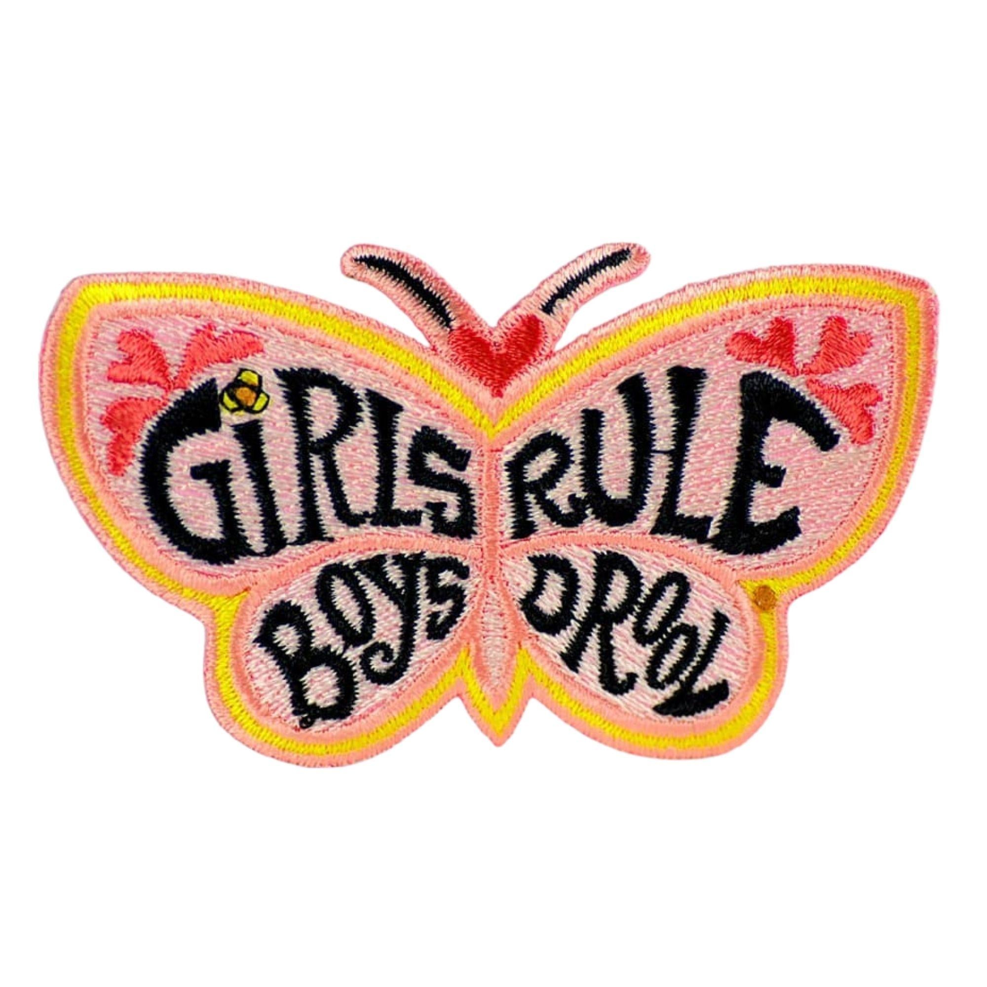 Girls Rule & Boys Drool - Embroidered Patch