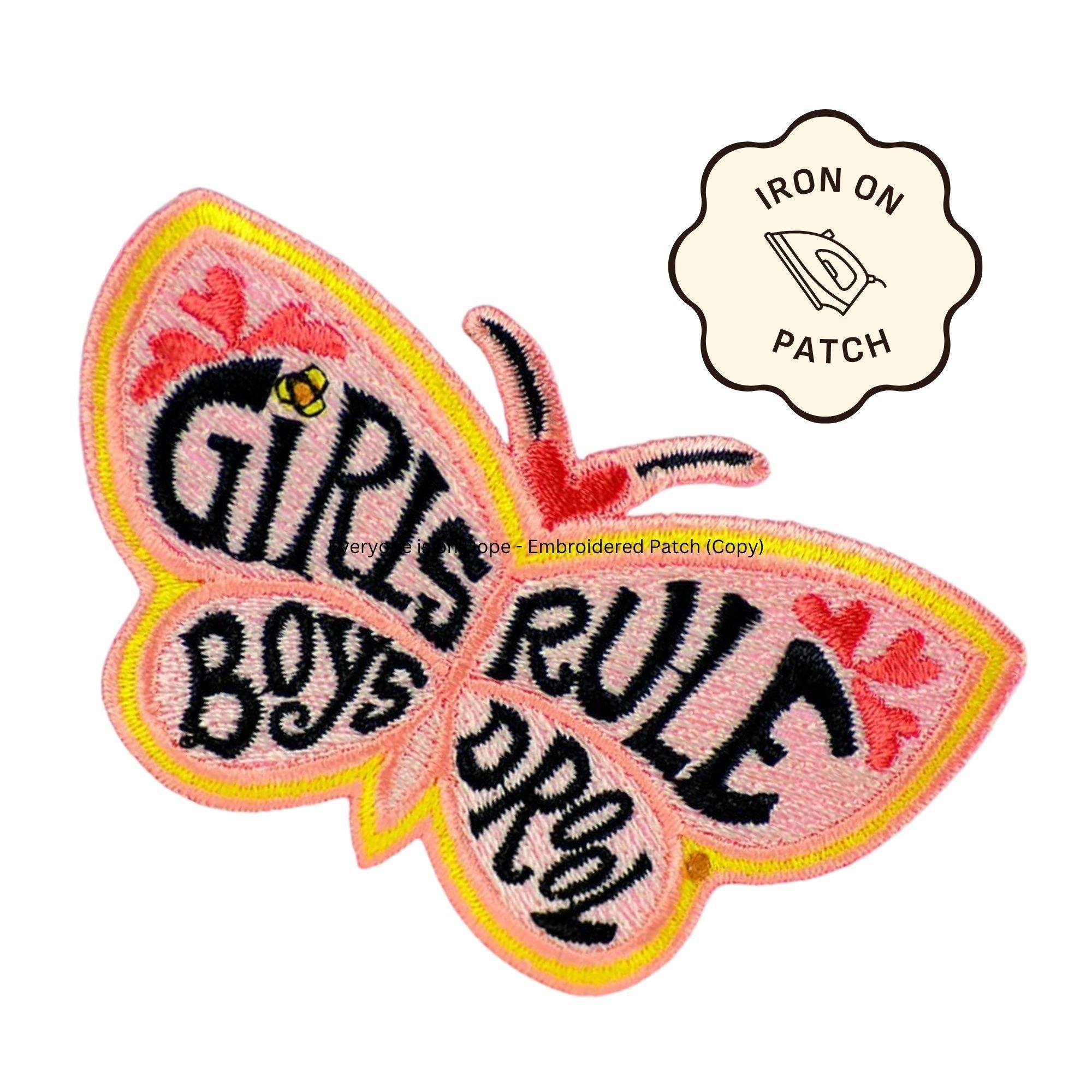 Girls Rule & Boys Drool - Embroidered Patch
