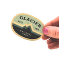 Glacier National Park Retro - Oval Sticker