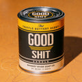 Good Shit vintage paint can candle, truffle butter scented, by Whiskey River Soap Co., from The Ruddy Duck in Whitefish, Montana