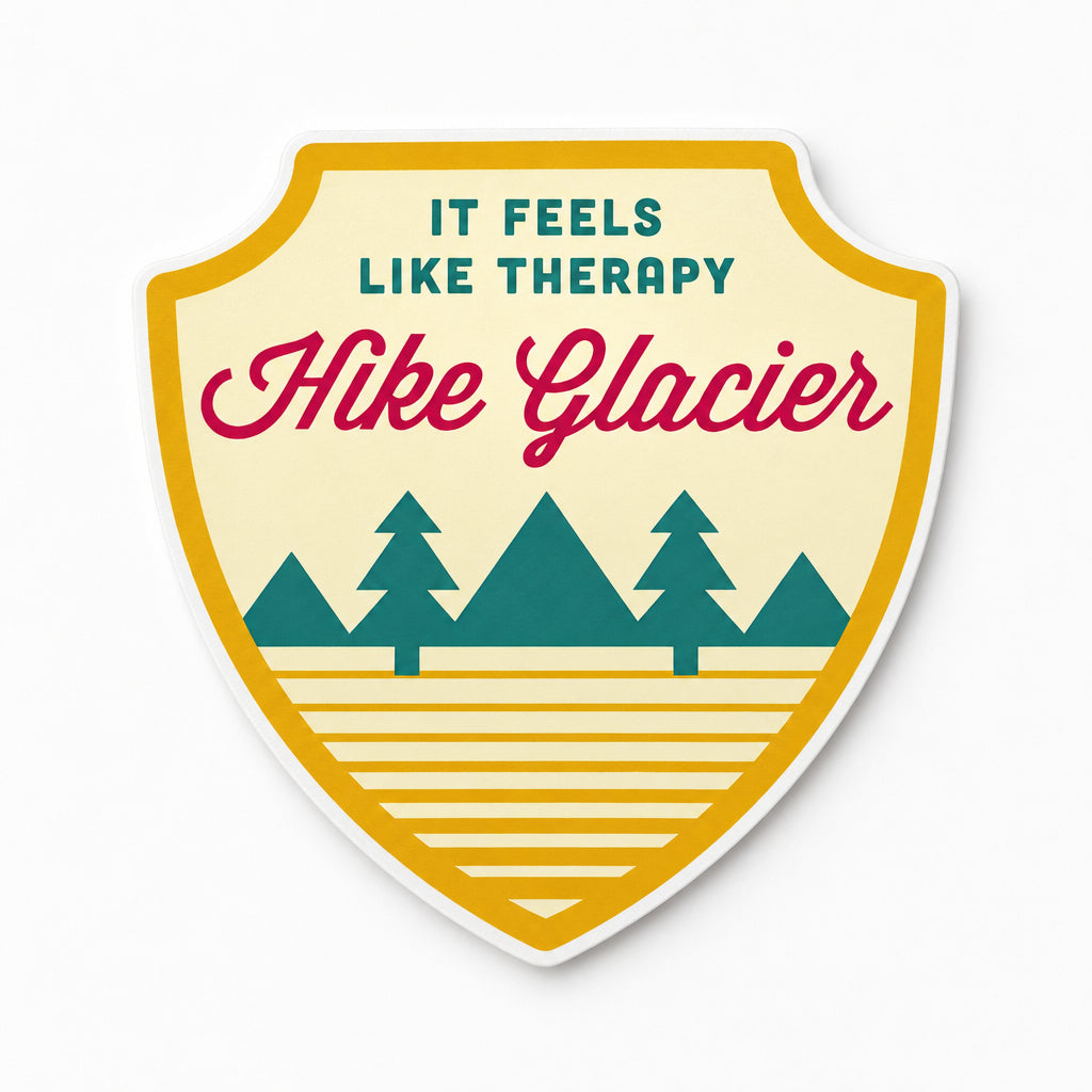 Feels Like Therapy Glacier Park Vinyl Sticker, 3"