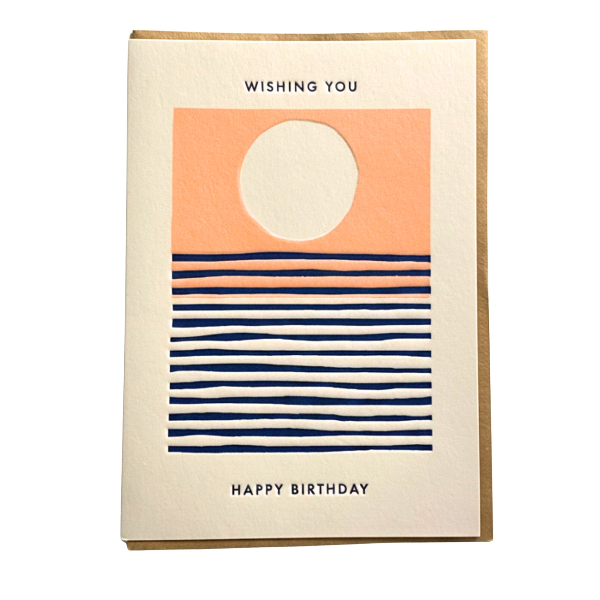 Letterpress Sunset + Water - Birthday Card