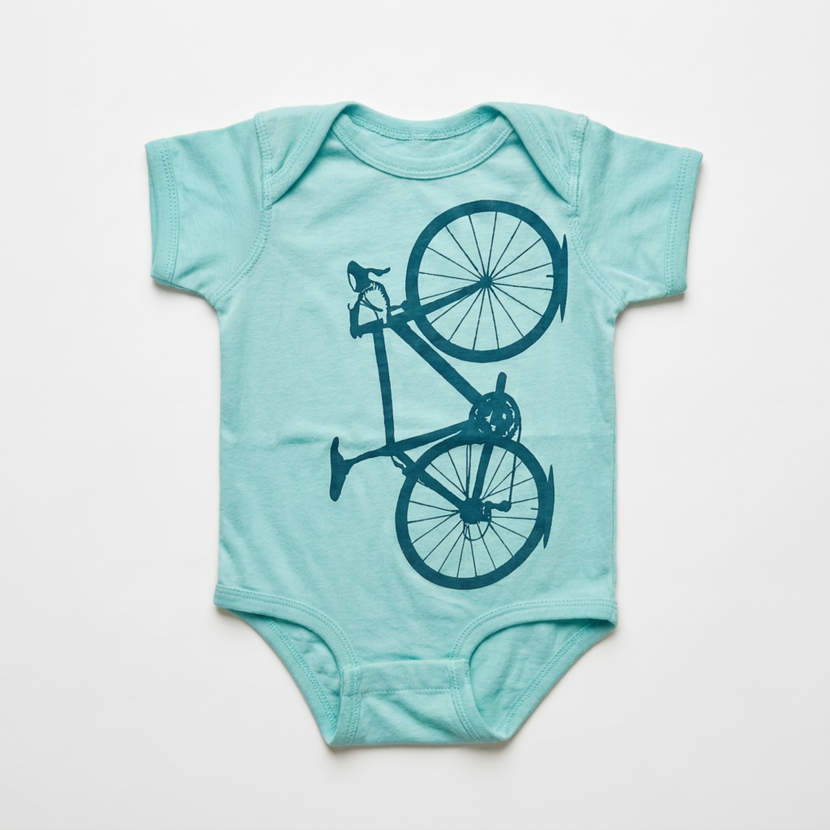 Mountain Bike - Light Blue Baby Onesie