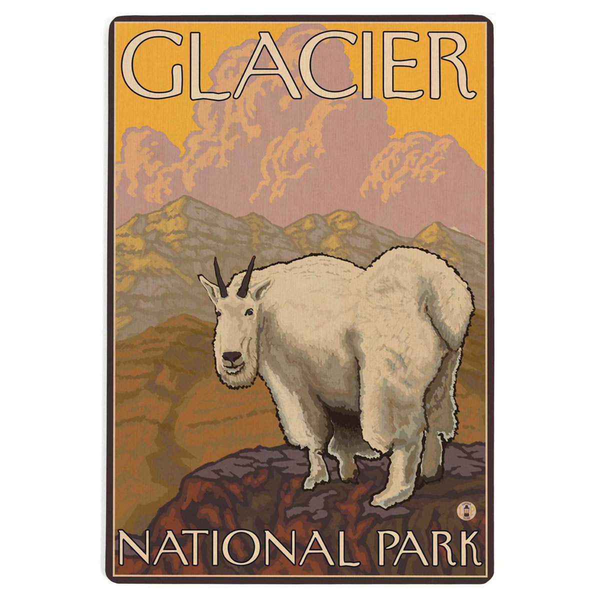 Montana Mountain Goat - Wood Postcard