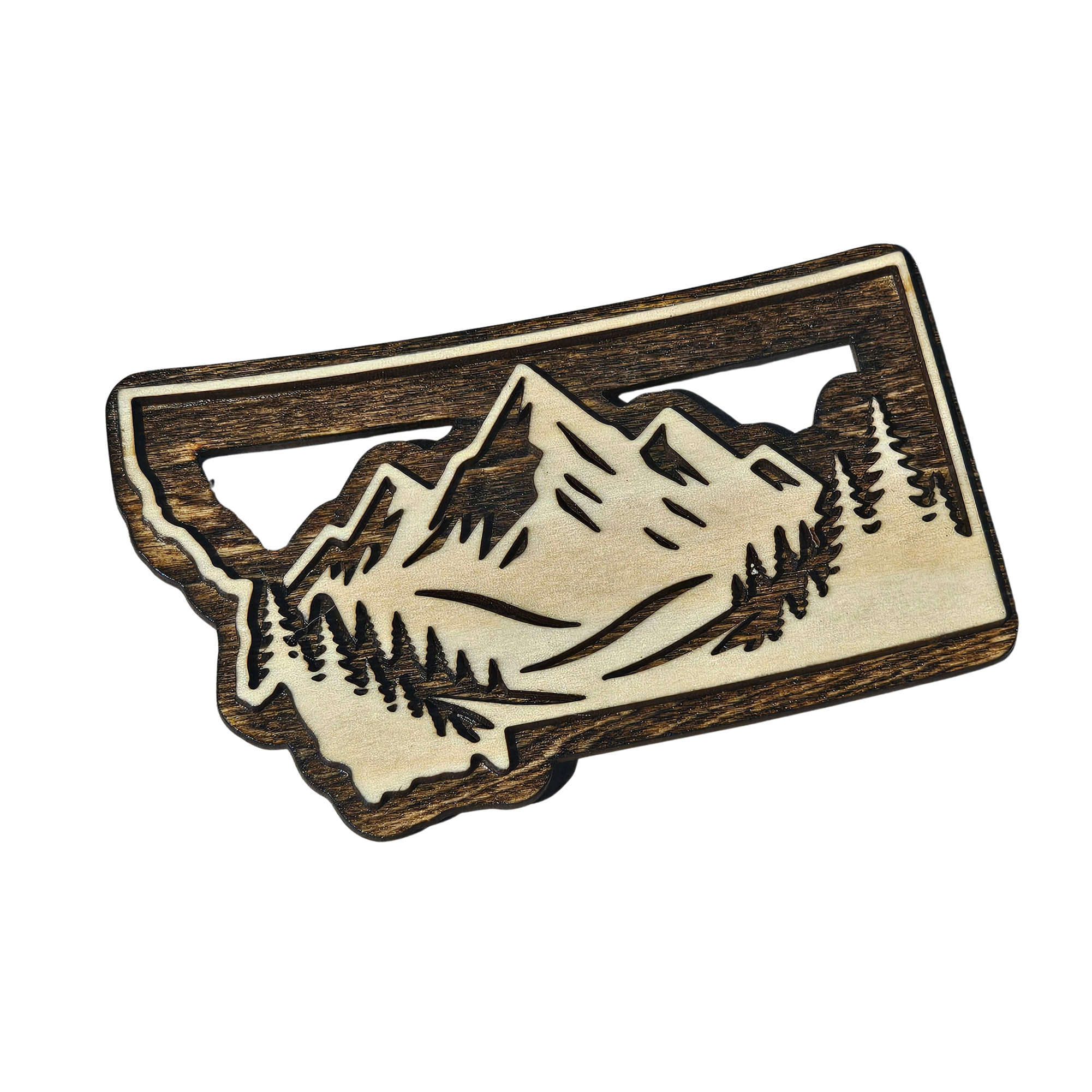 Montana Mountain Range - Layered Wood Magnet