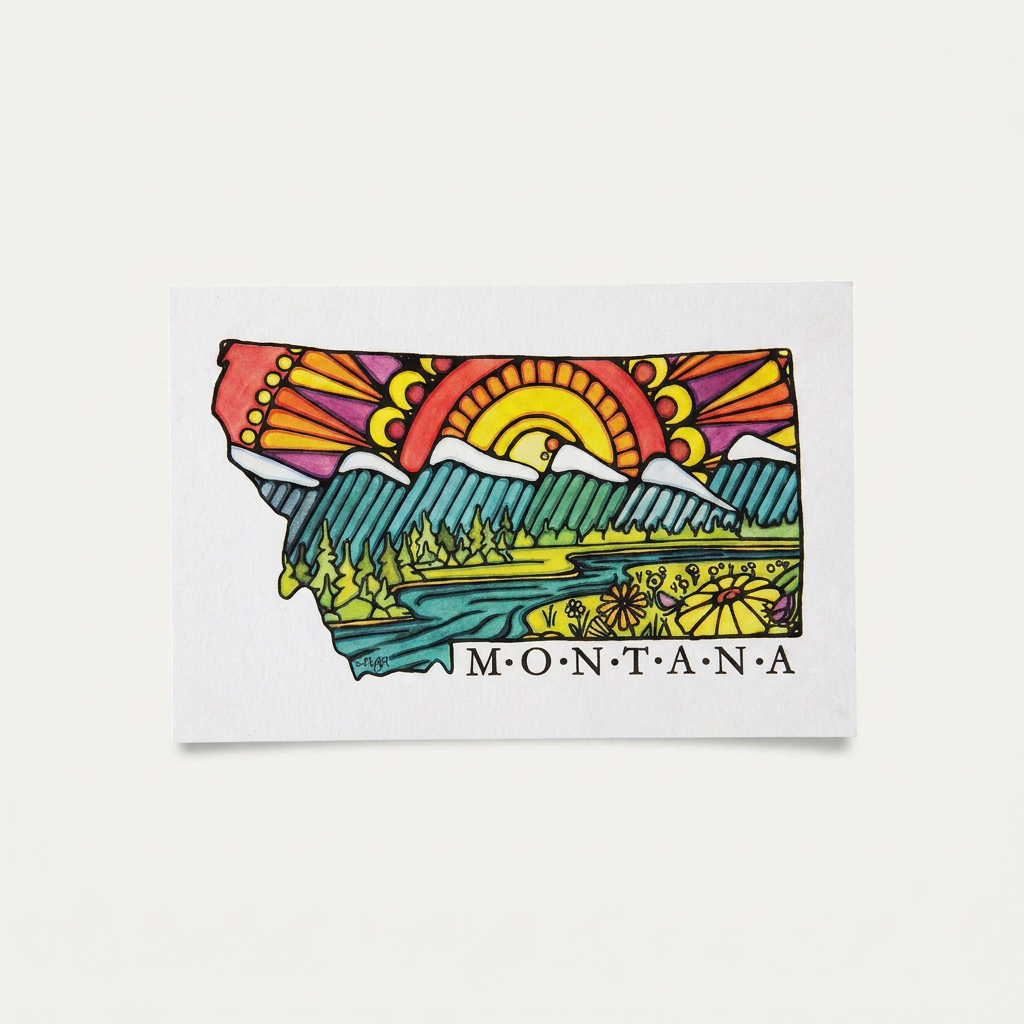 Montana State - Local Artwork Postcard