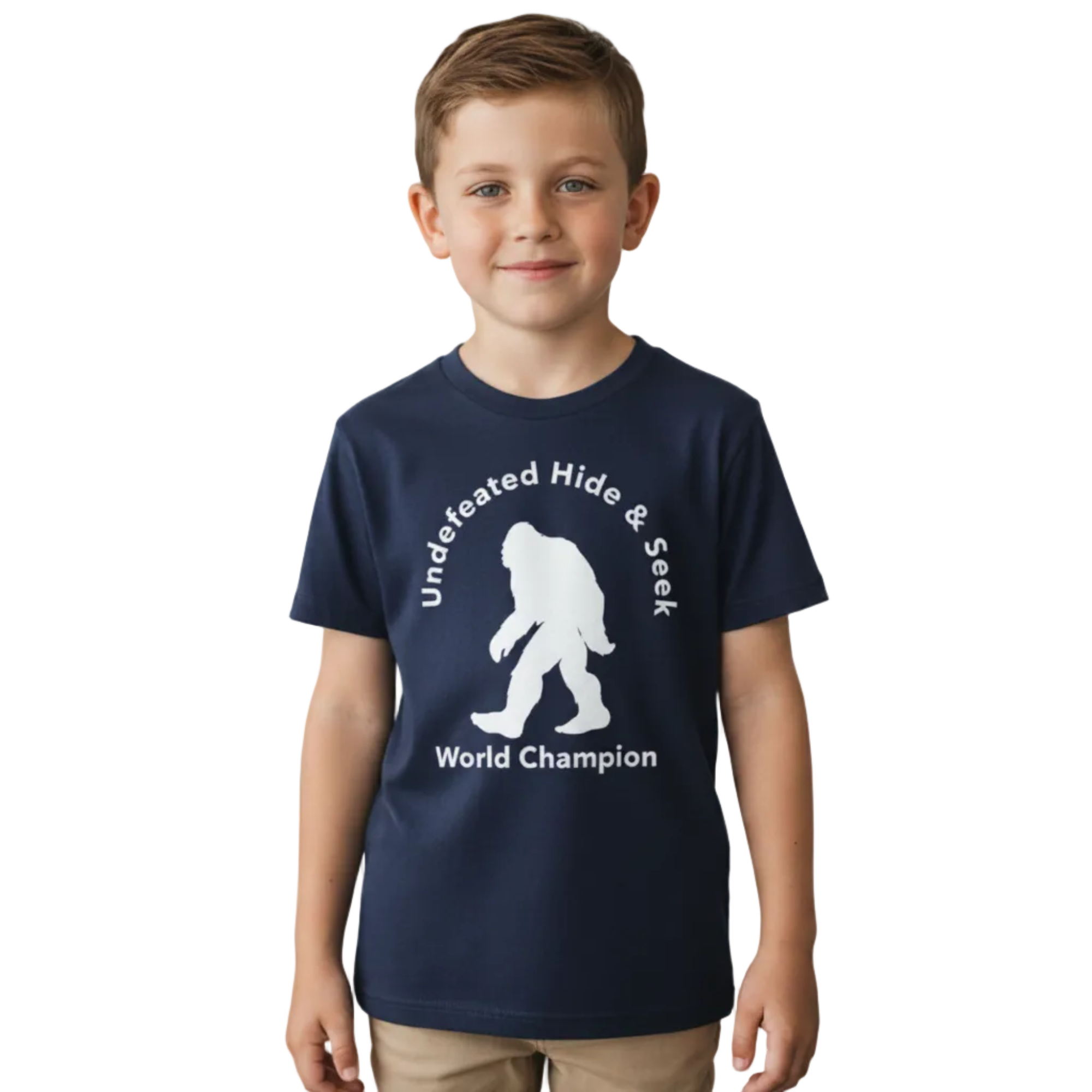 Navy Blue Bigfoot - Youth Unisex T-Shirt