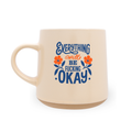 Floral Everything Will Be Okay - 15 oz Cream Ceramic Mug