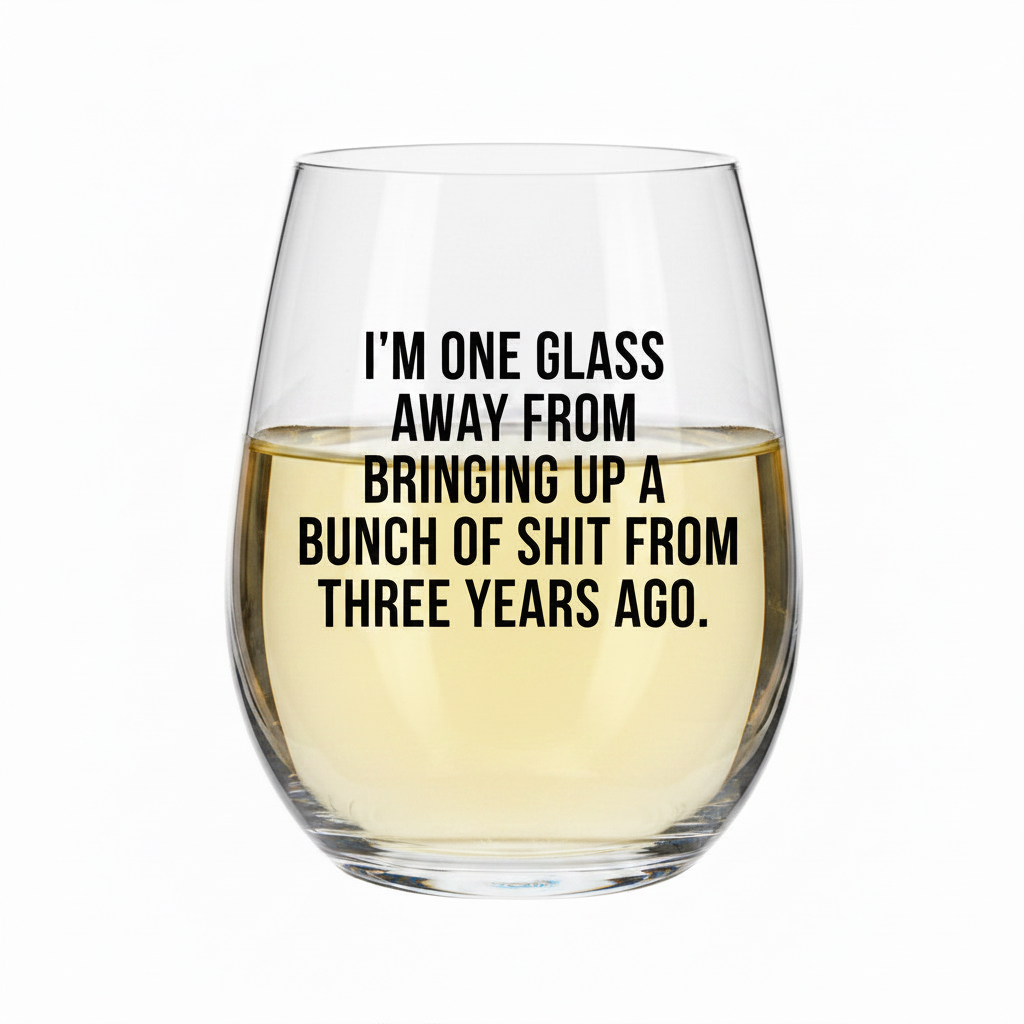 One Glass Away - Wine Glass