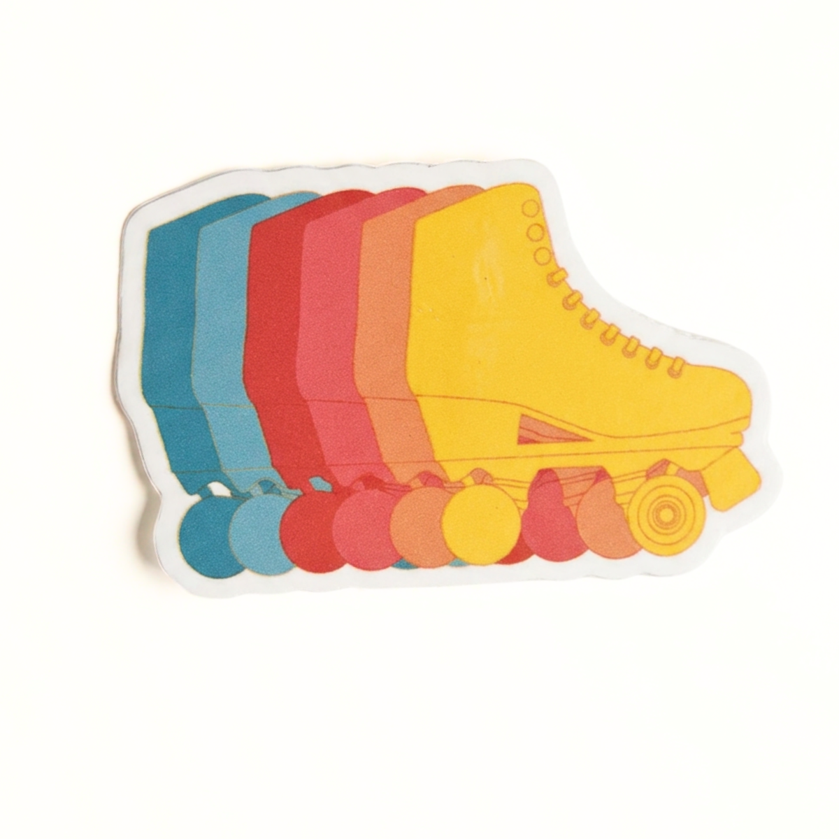 Rainbow Fruity Booty Roller Skate Glossy Vinyl Sticker