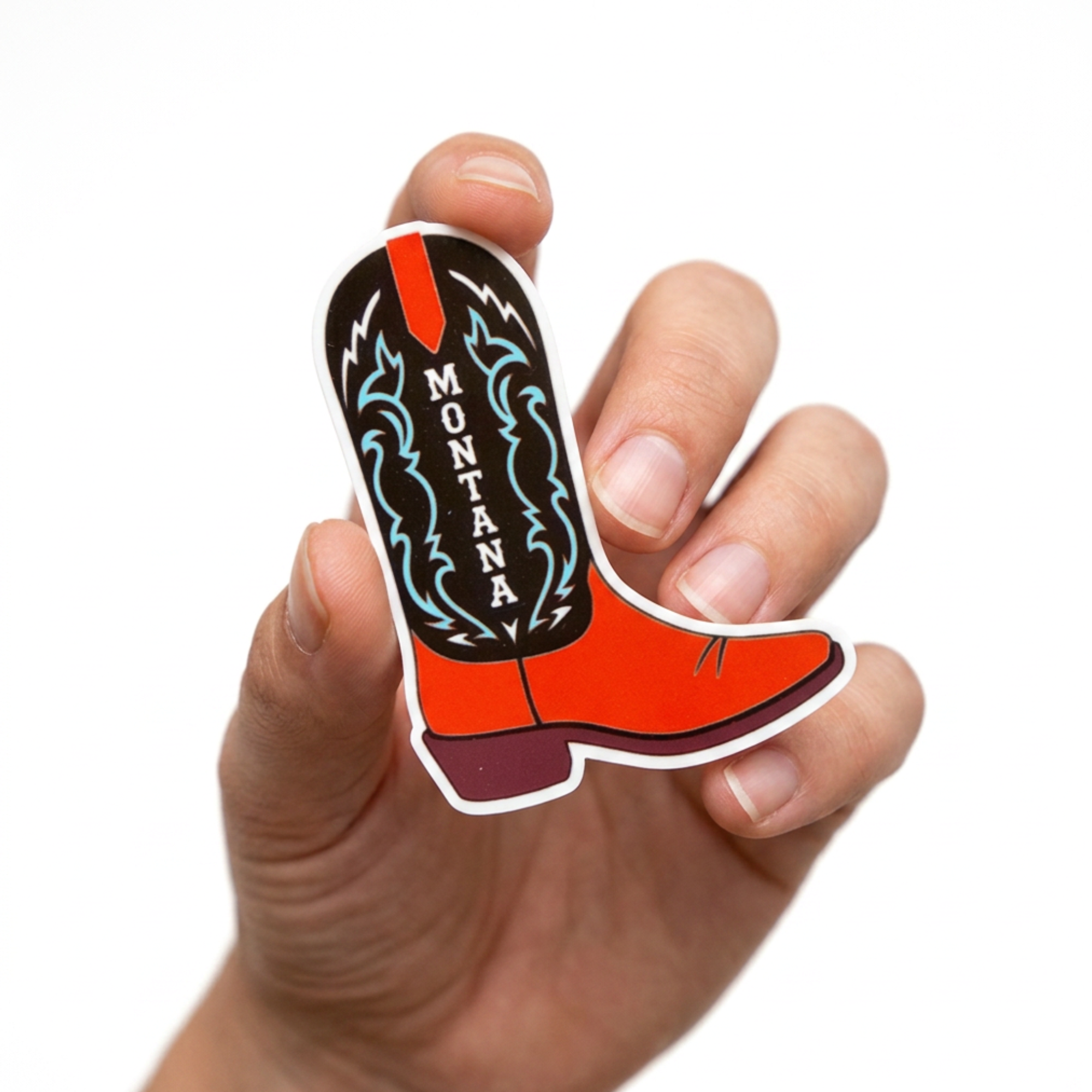 Montana Cowboy Boot - Red Vinyl Sticker