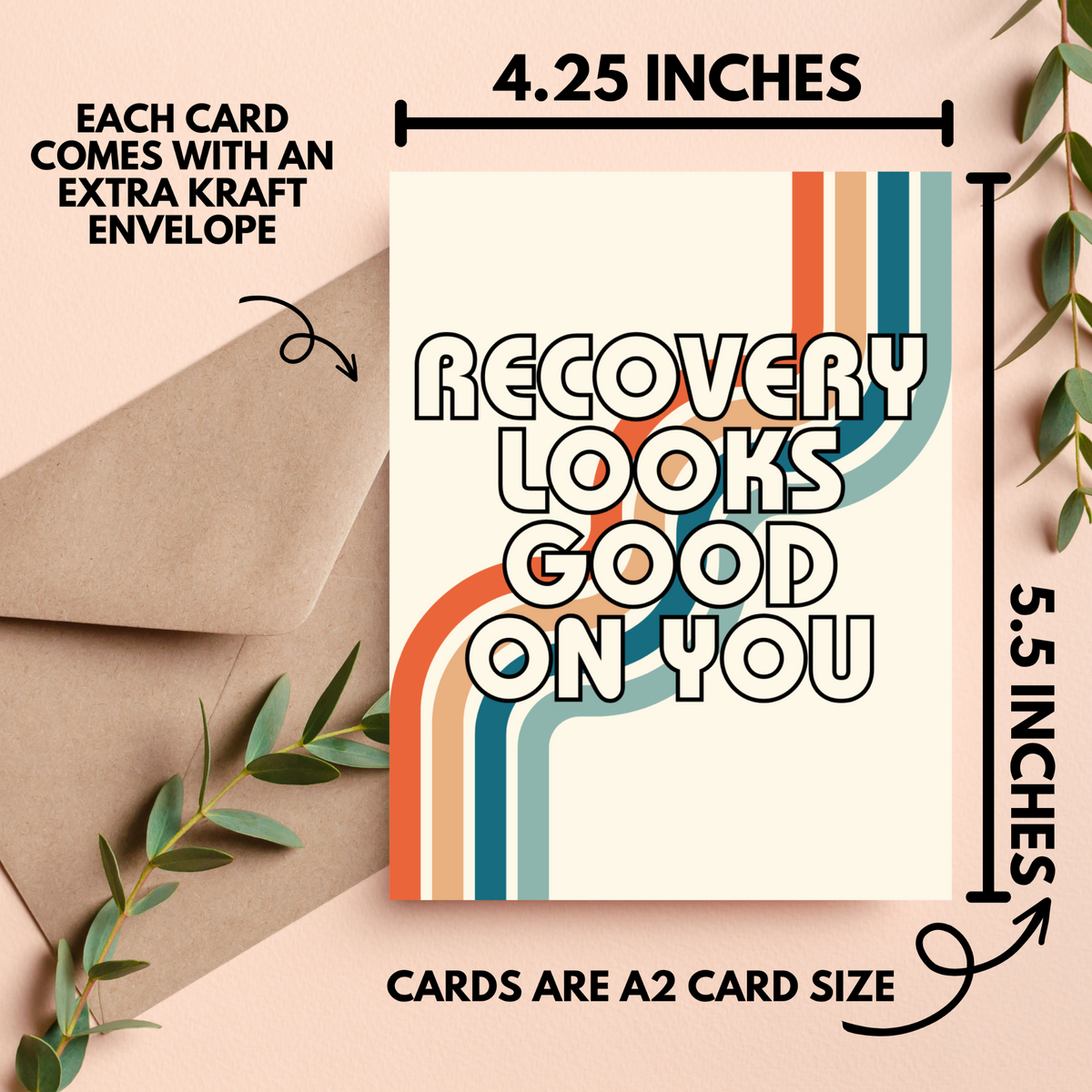 Recovery Looks Good on You sobriety greeting card from The Ruddy Duck in Whitefish, Montana, alternate view