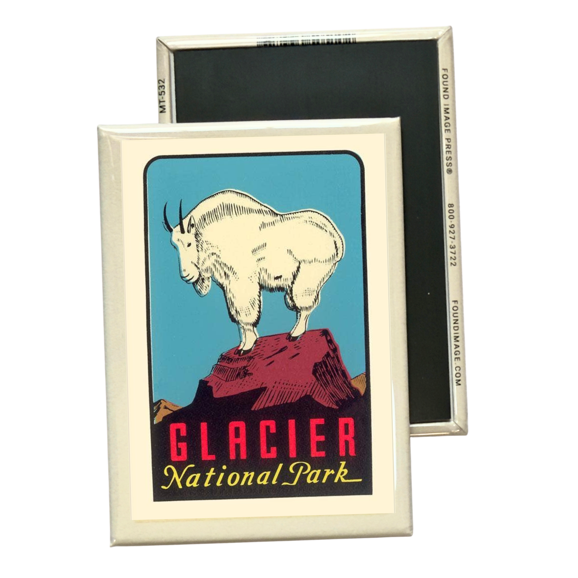 Rocky Mountain Goat - Glacier Park Fridge Magnet