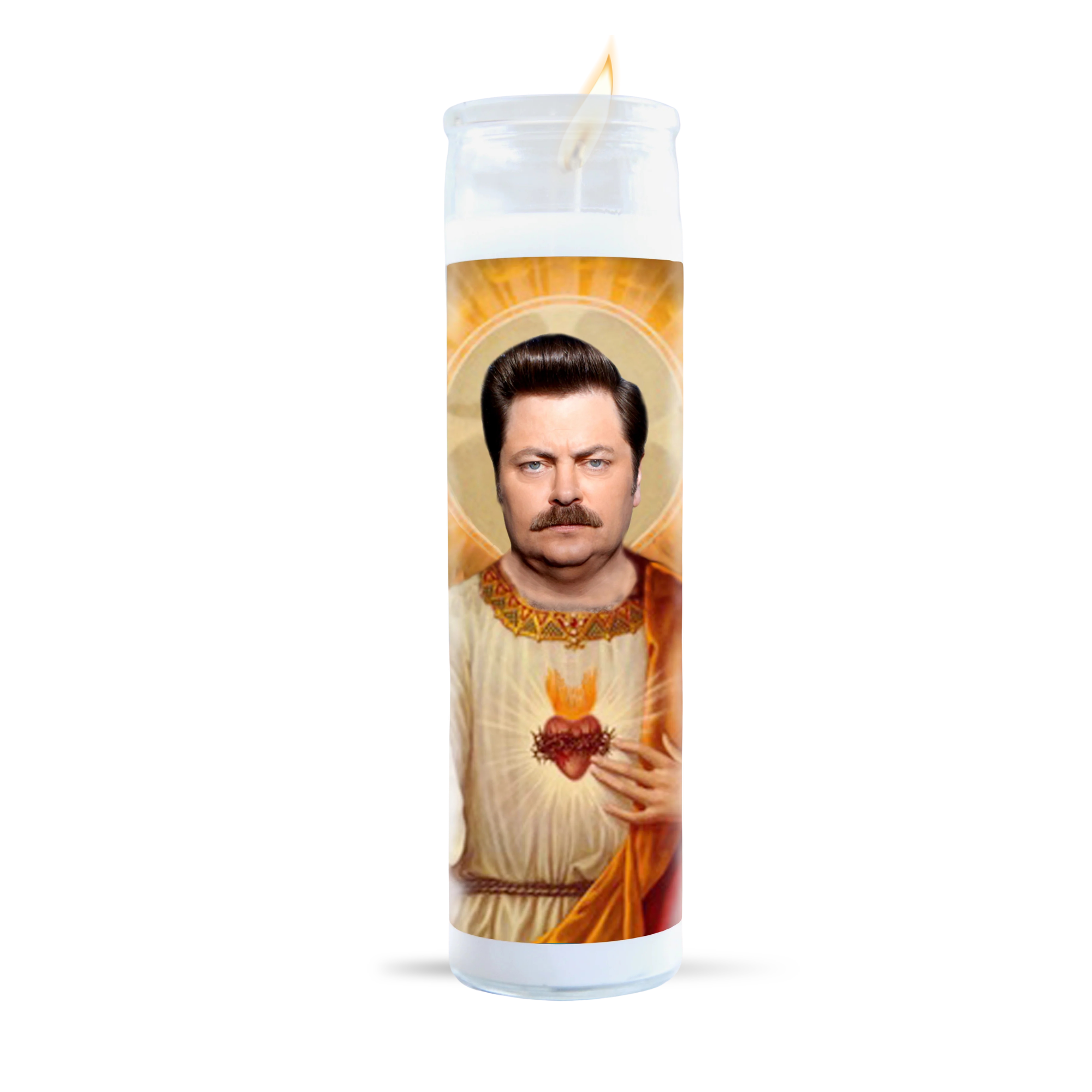 Ron Swanson | Parks & Rec - Unscented Prayer Candle