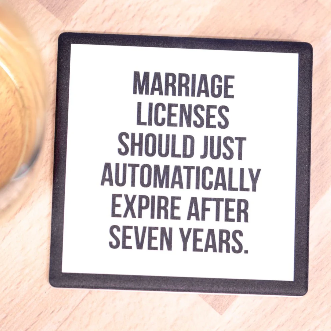Marriage Licenses - Drink Coaster