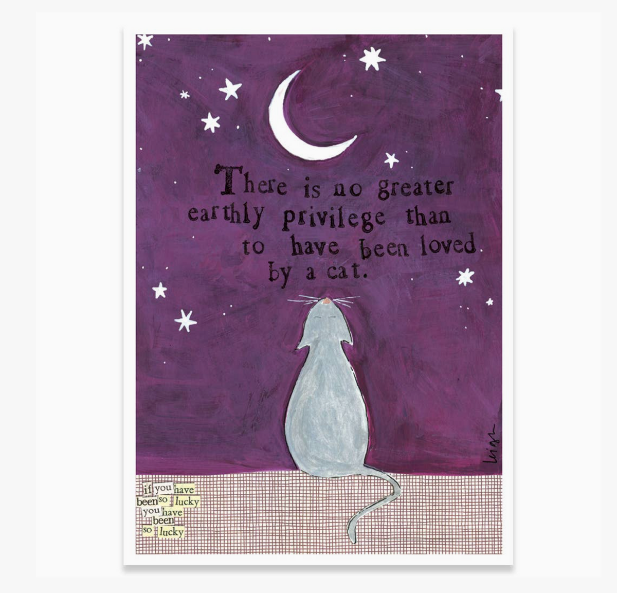 Loved By A Cat - Greeting Card Card