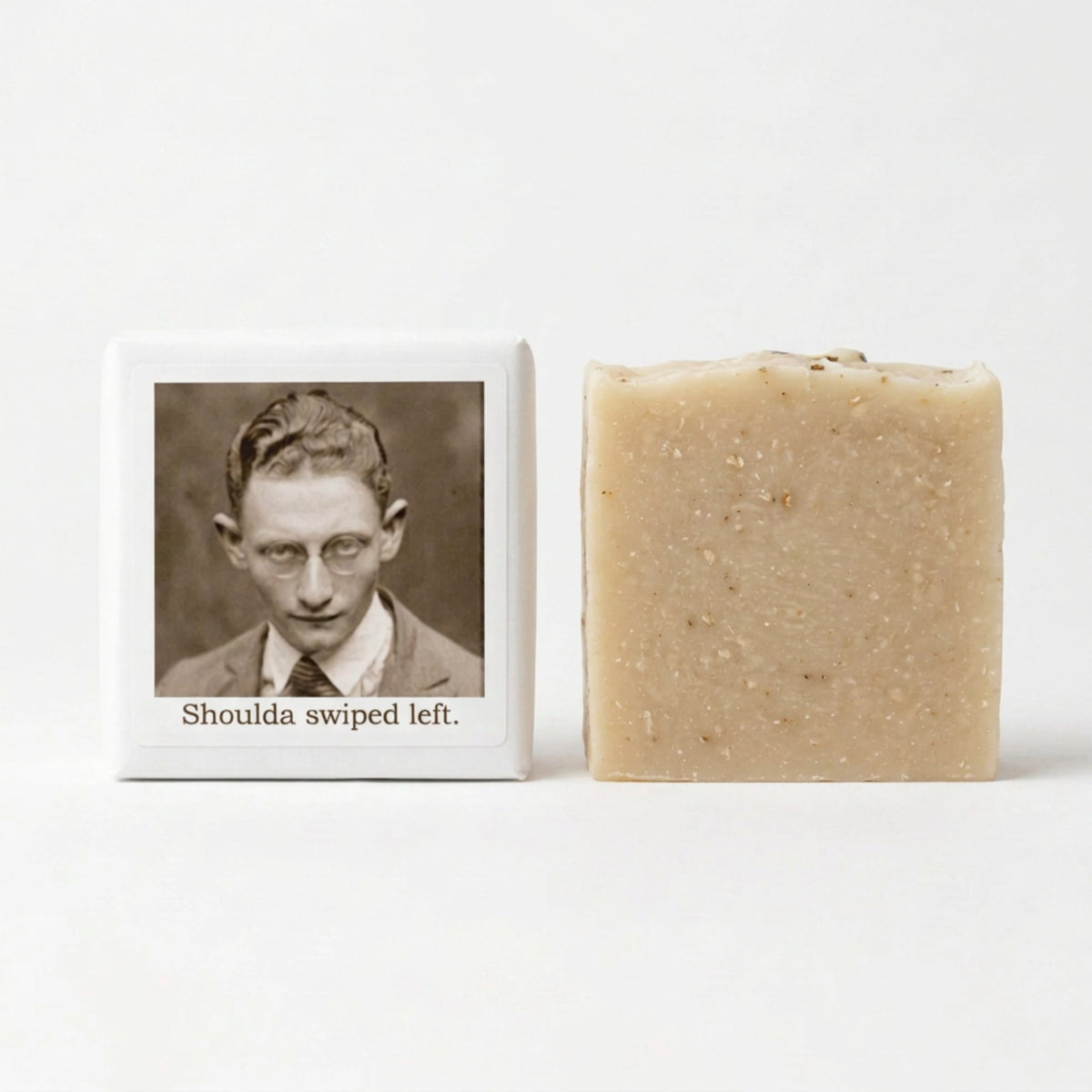 Shoulda Swiped Left handmade mugshot bar soap, from The Ruddy Duck in Whitefish, Montana