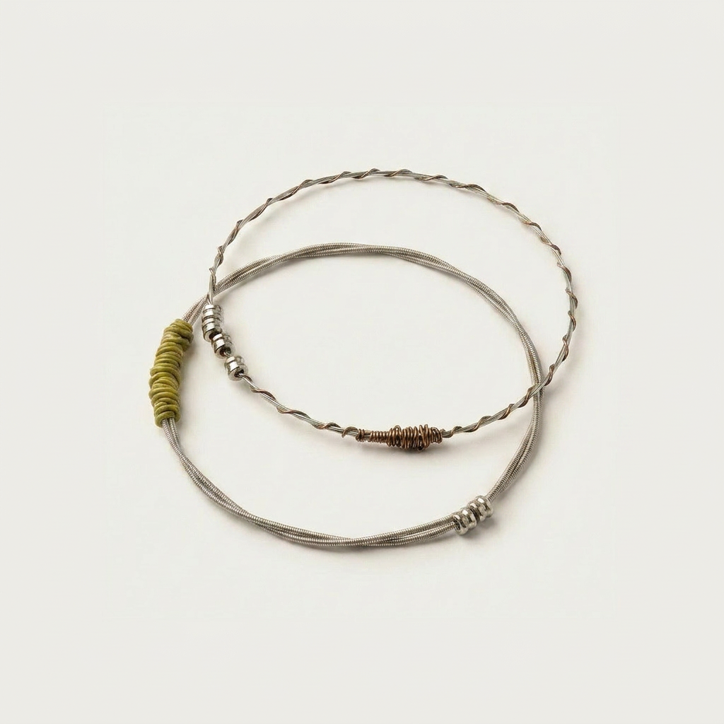 Recycled Guitar String Bangle - Restrung Jewelry
