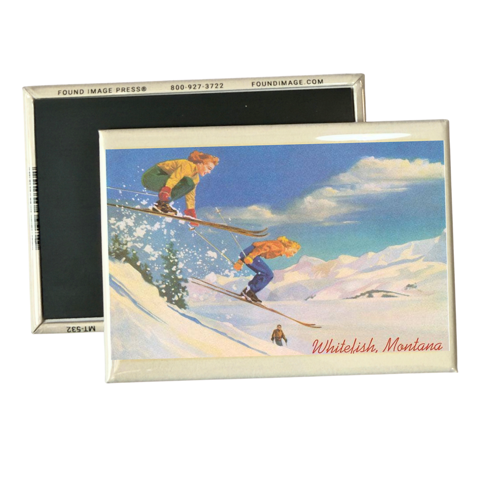 Skiing Moguls - Whitefish Fridge Magnet