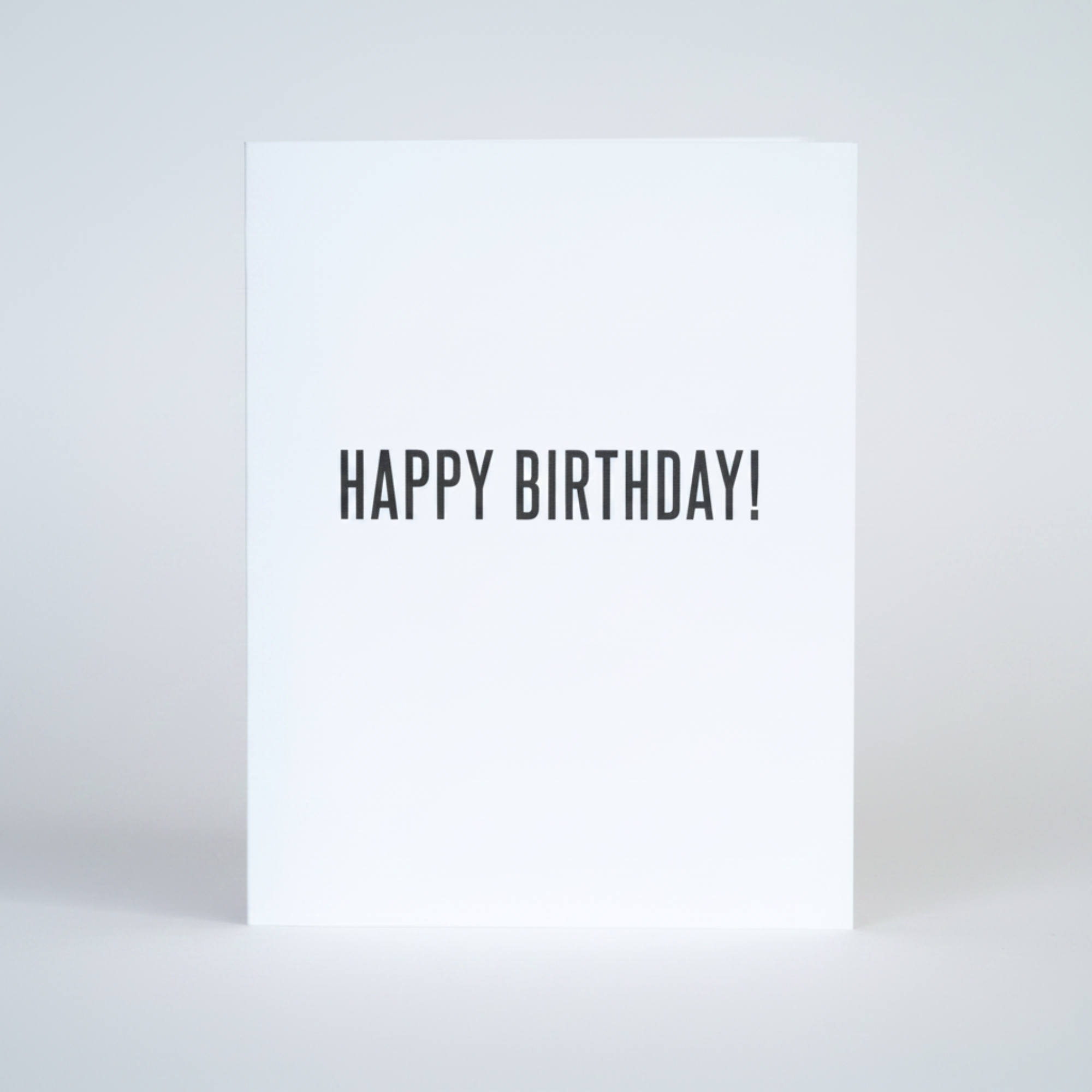 White card with 'Happy Birthday!' text on the inside