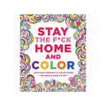 Coloring book cover with colorful design and text on a white background