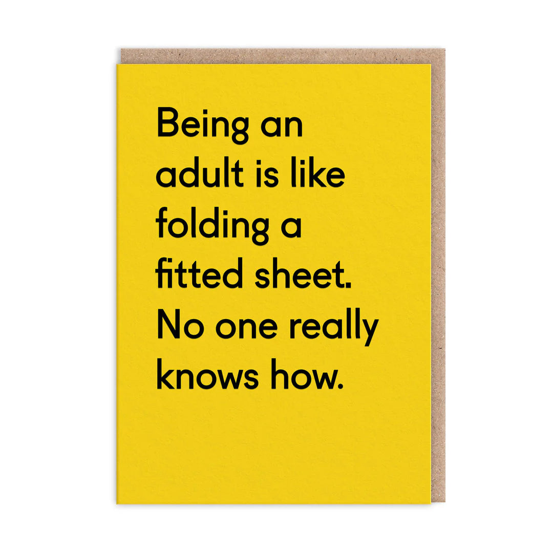 Folding a Fitted Sheet ... Greeting Card