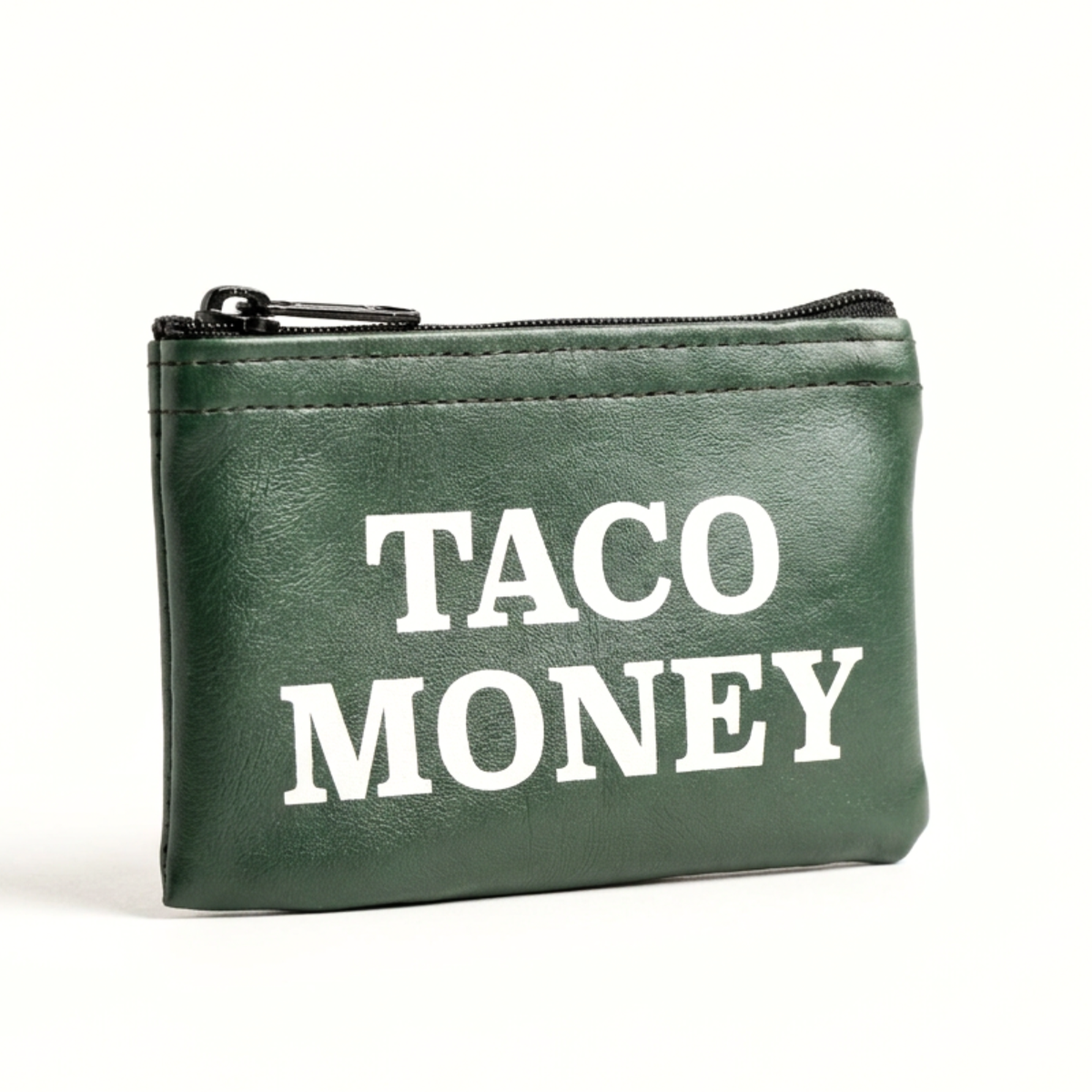 Taco Money - Green Zippered Vinyl Coin Pouch
