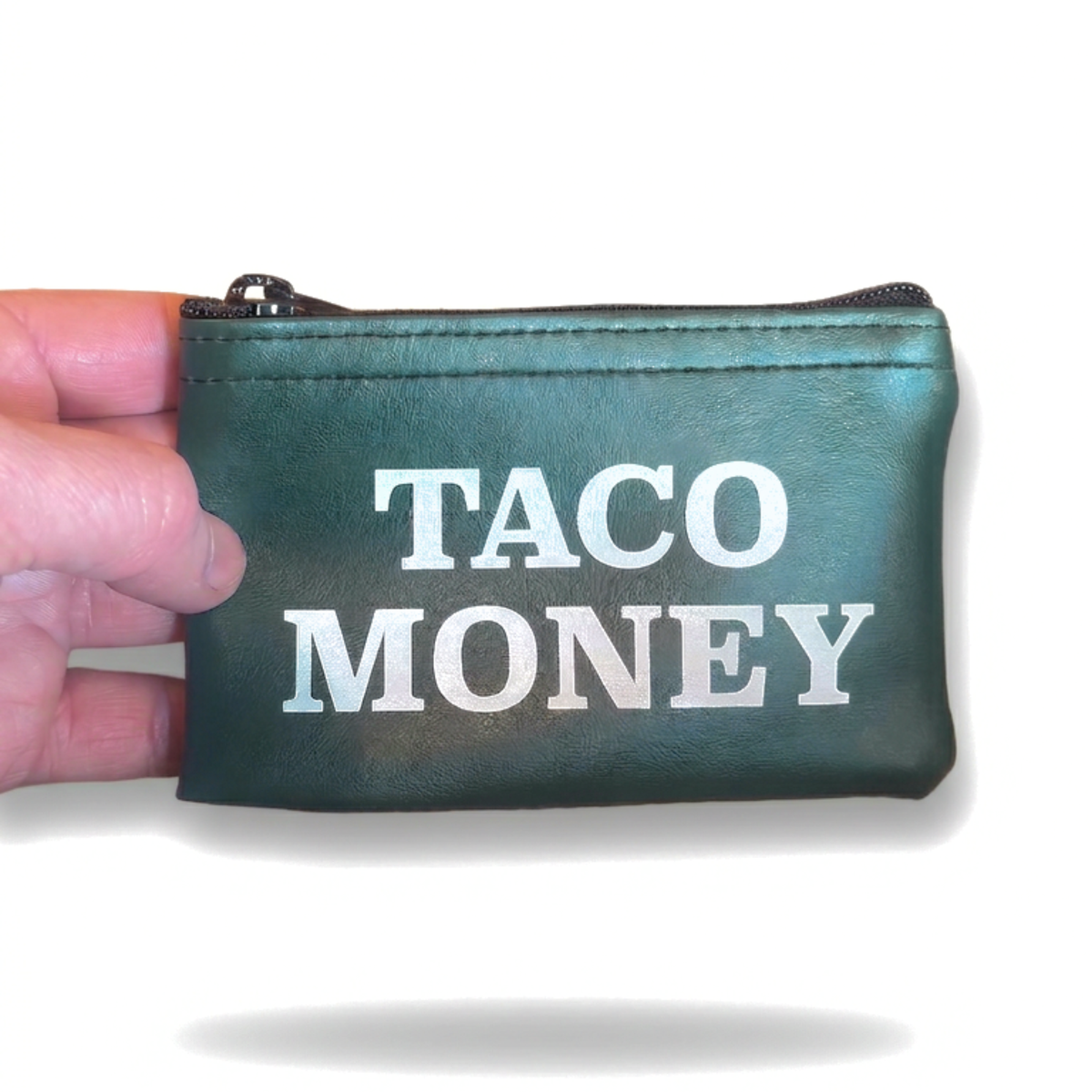 Taco Money - Green Zippered Vinyl Coin Pouch