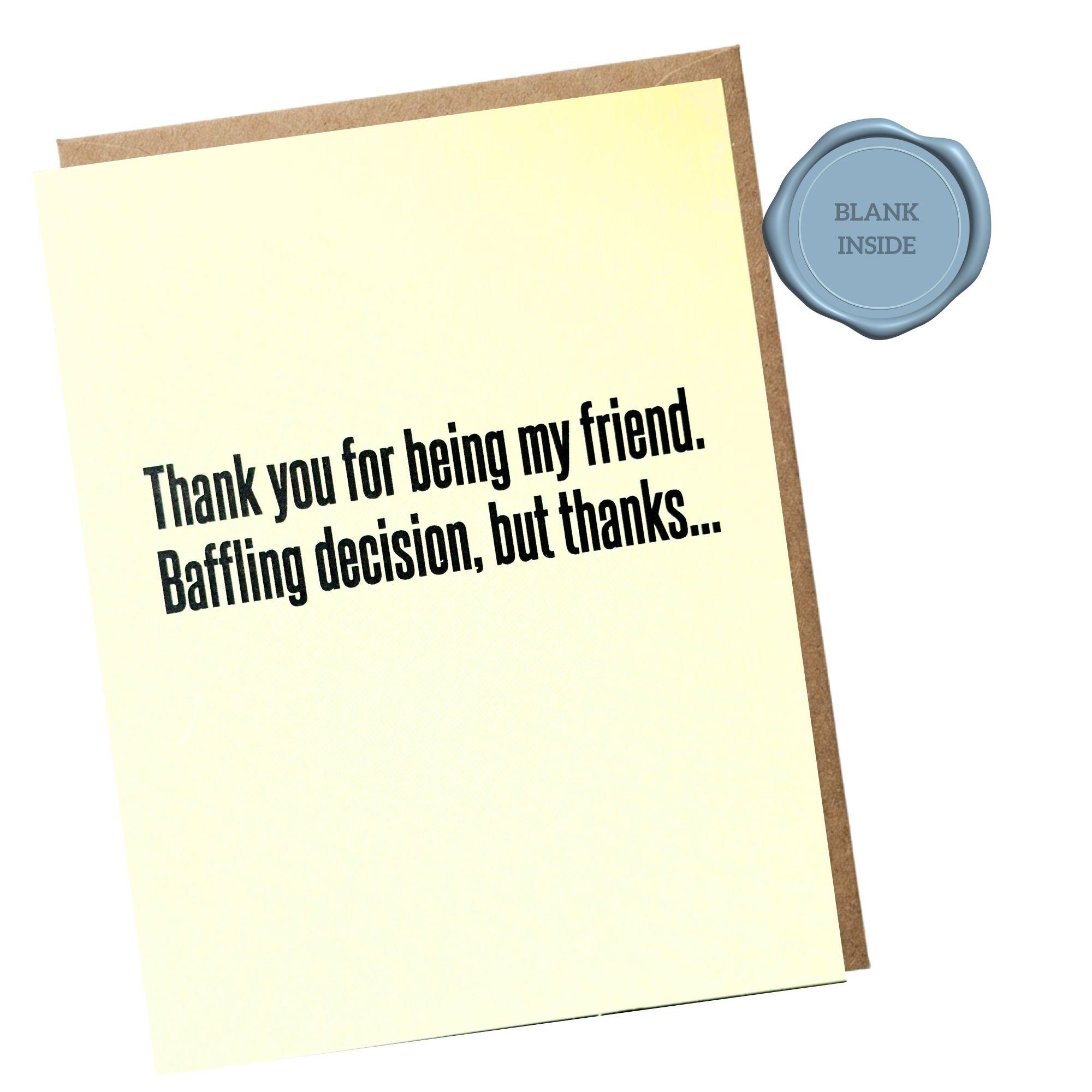 Thank You For Being My Friend - Friendship Card