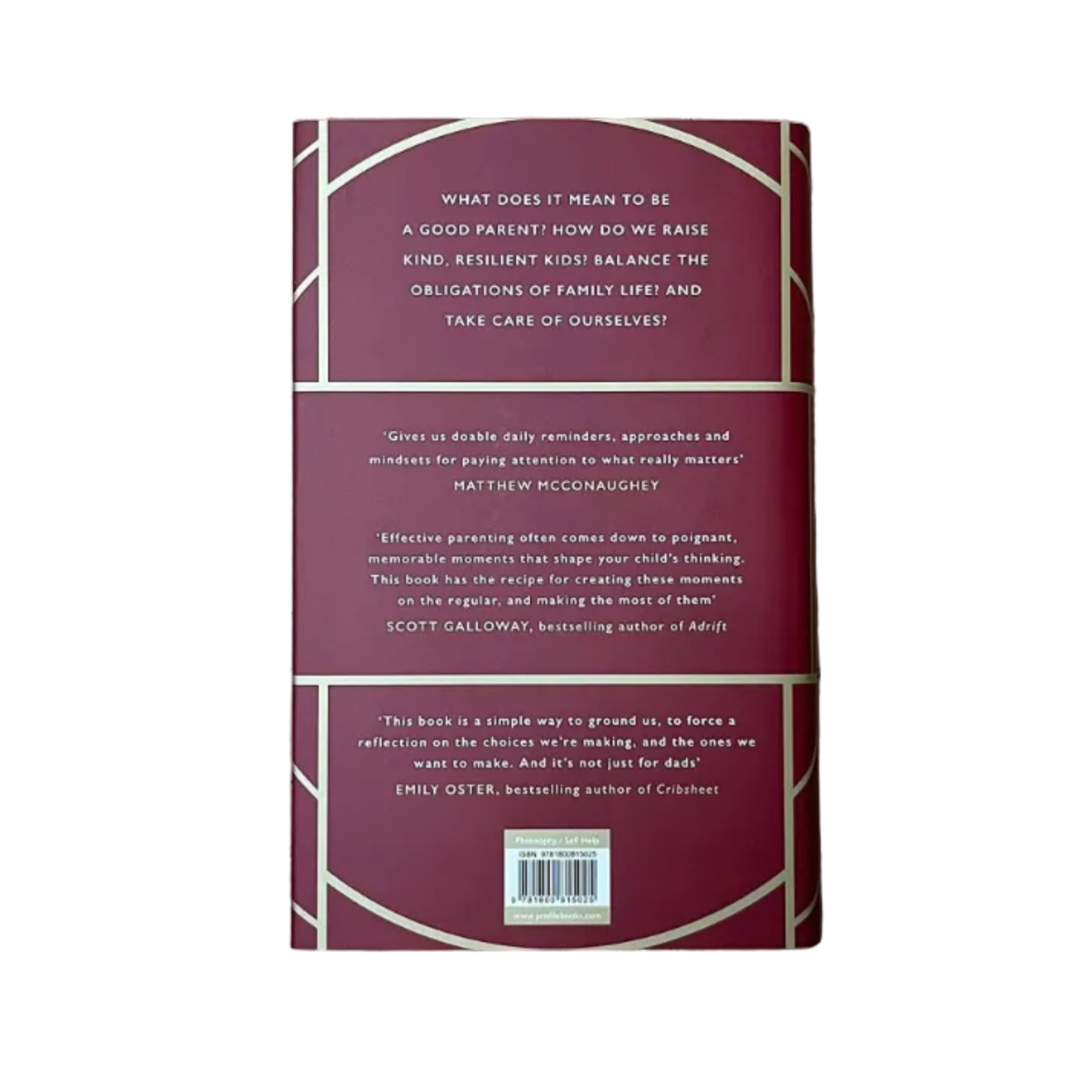 Book with a maroon cover on a wooden surface