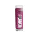 Purple Hurraw! lip balm stick on a white background