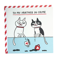 To My Partner In Crime - Illustrated Love Greeting Card