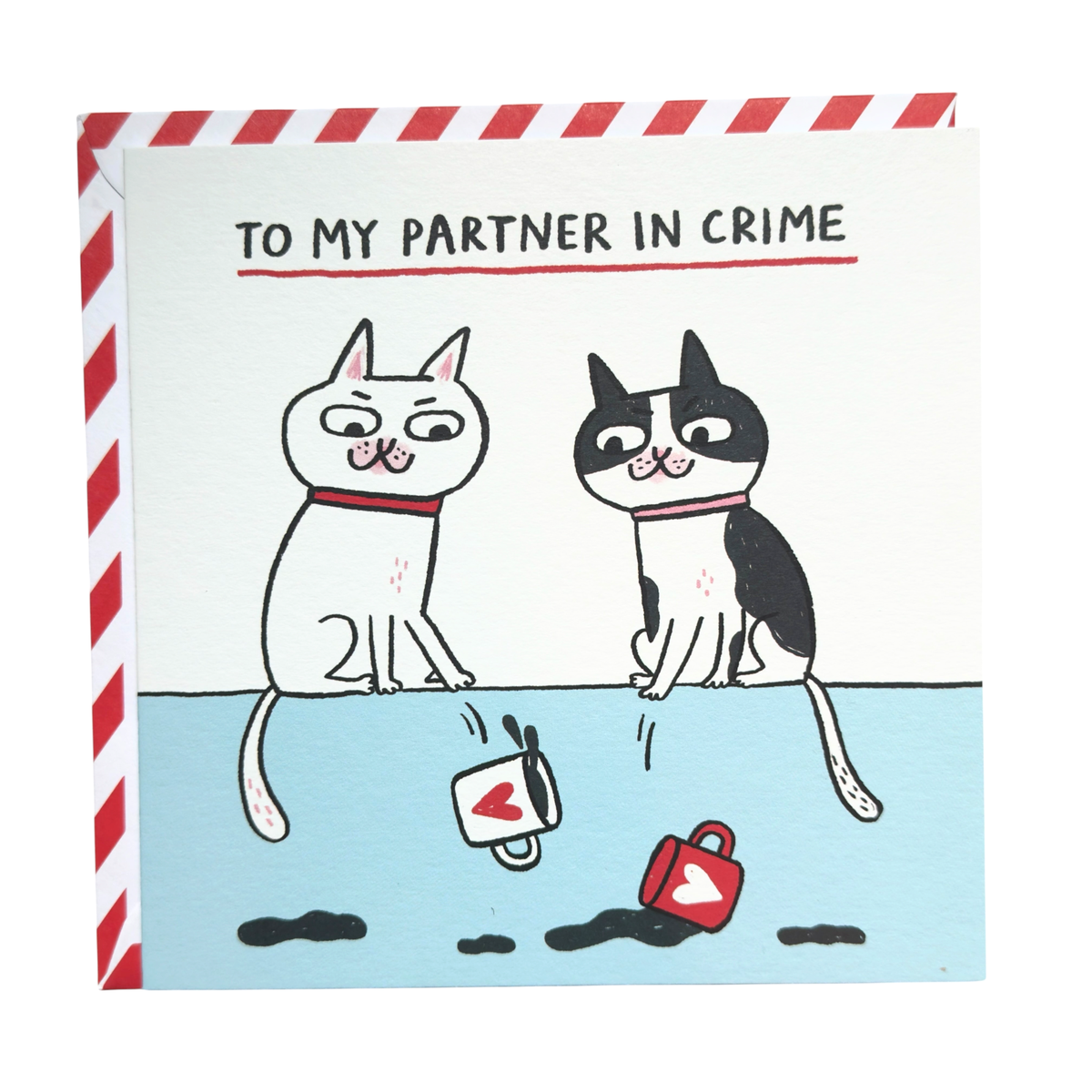 To My Partner In Crime - Illustrated Love Greeting Card
