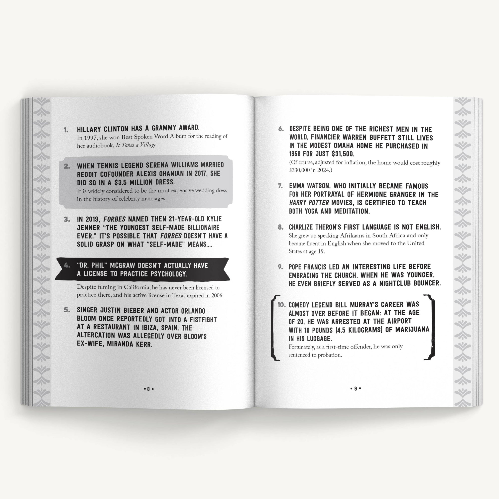 True Facts Pop Culture Book Pages