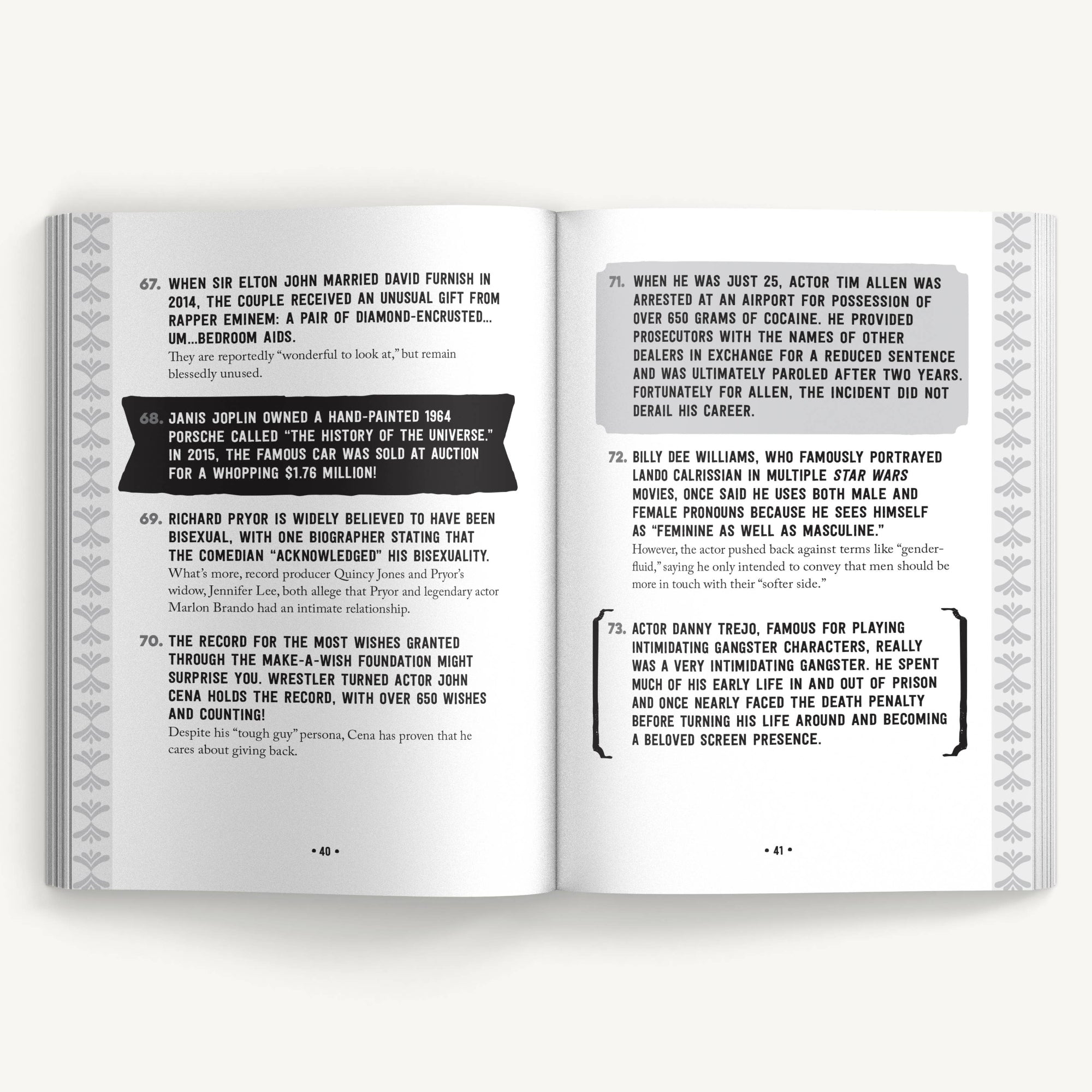 True Facts Pop Culture Book Pages 40 and 41