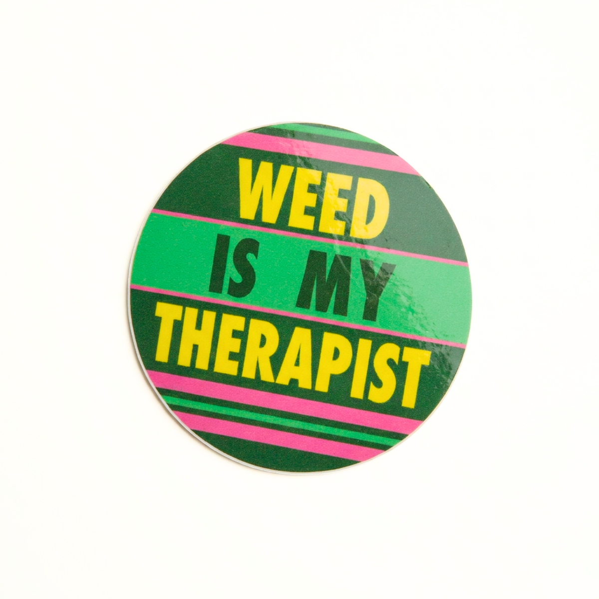 Weed Is My Therapist Glossy Vinyl Sticker